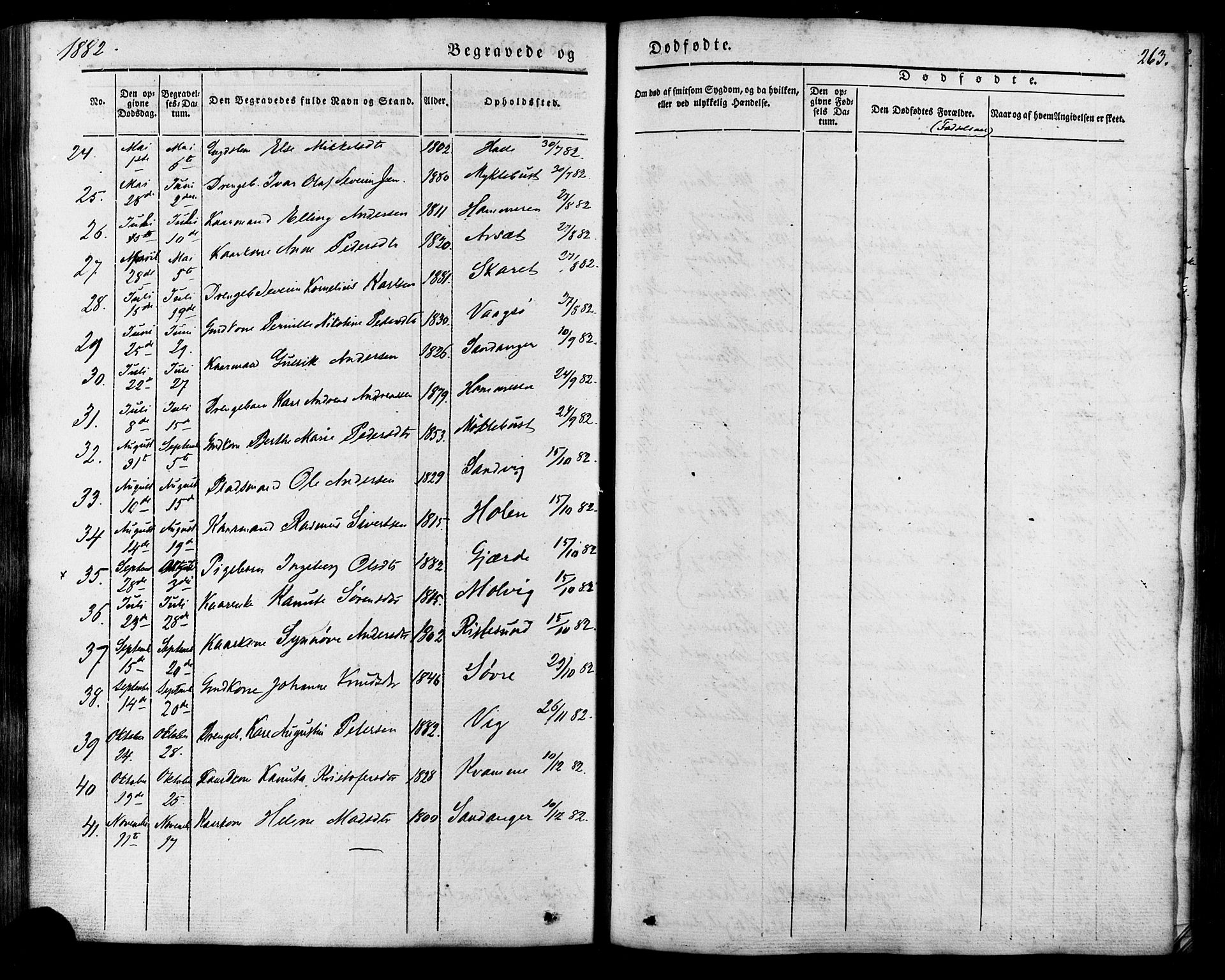 Ministerialprotokoller, klokkerbøker og fødselsregistre - Møre og Romsdal, AV/SAT-A-1454/503/L0034: Parish register (official) no. 503A02, 1841-1884, p. 263