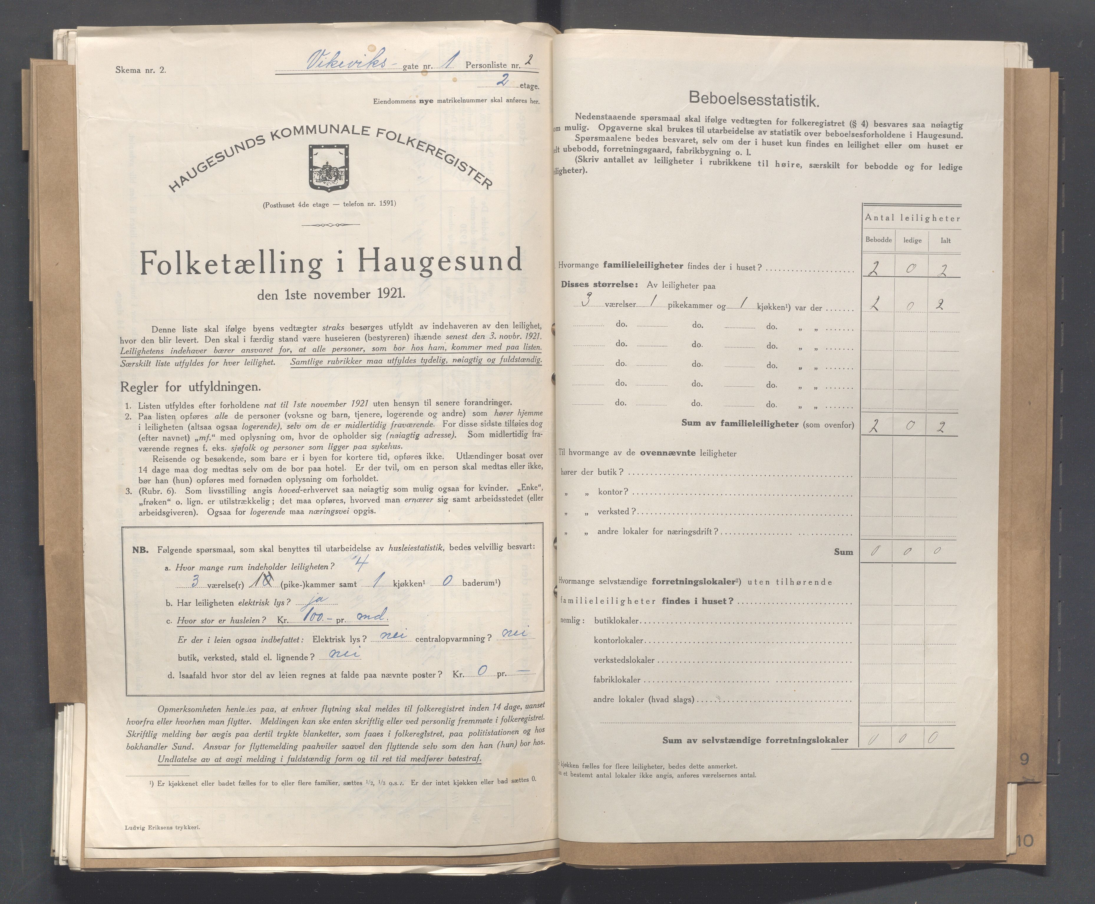 IKAR, Local census 1.11.1921 for Haugesund, 1921, p. 5508