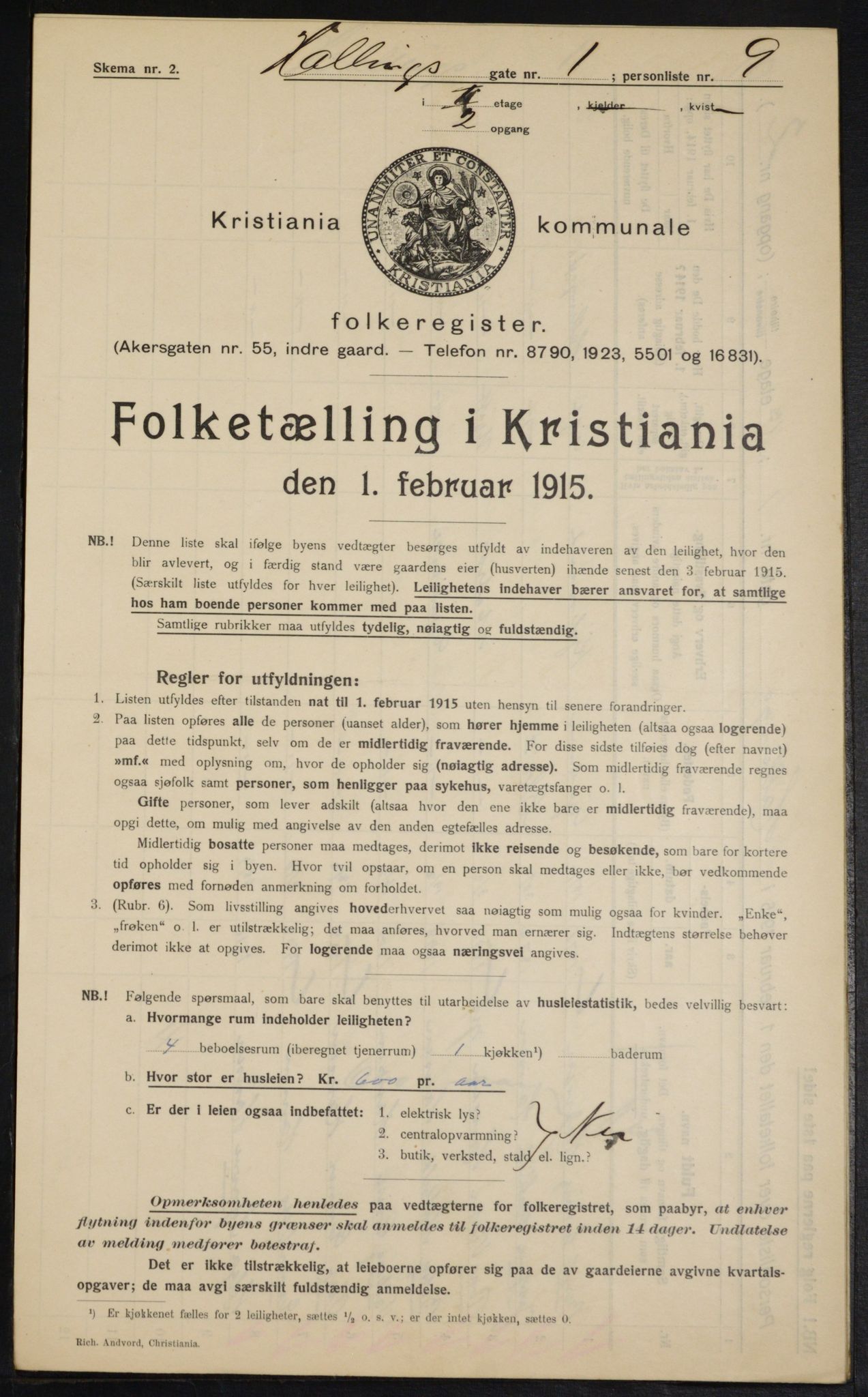 OBA, Municipal Census 1915 for Kristiania, 1915, p. 33646