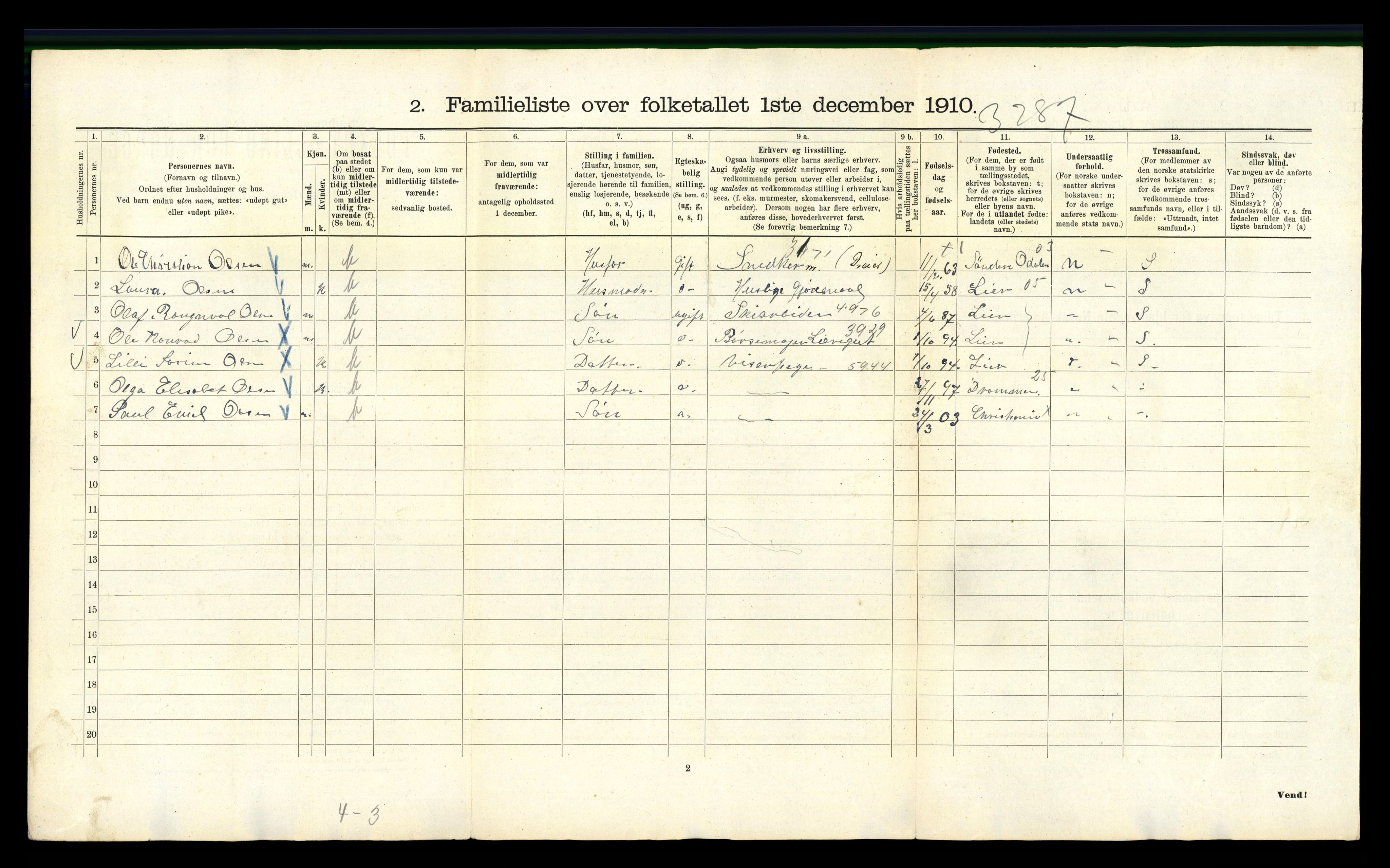 RA, 1910 census for Kristiania, 1910, p. 35820