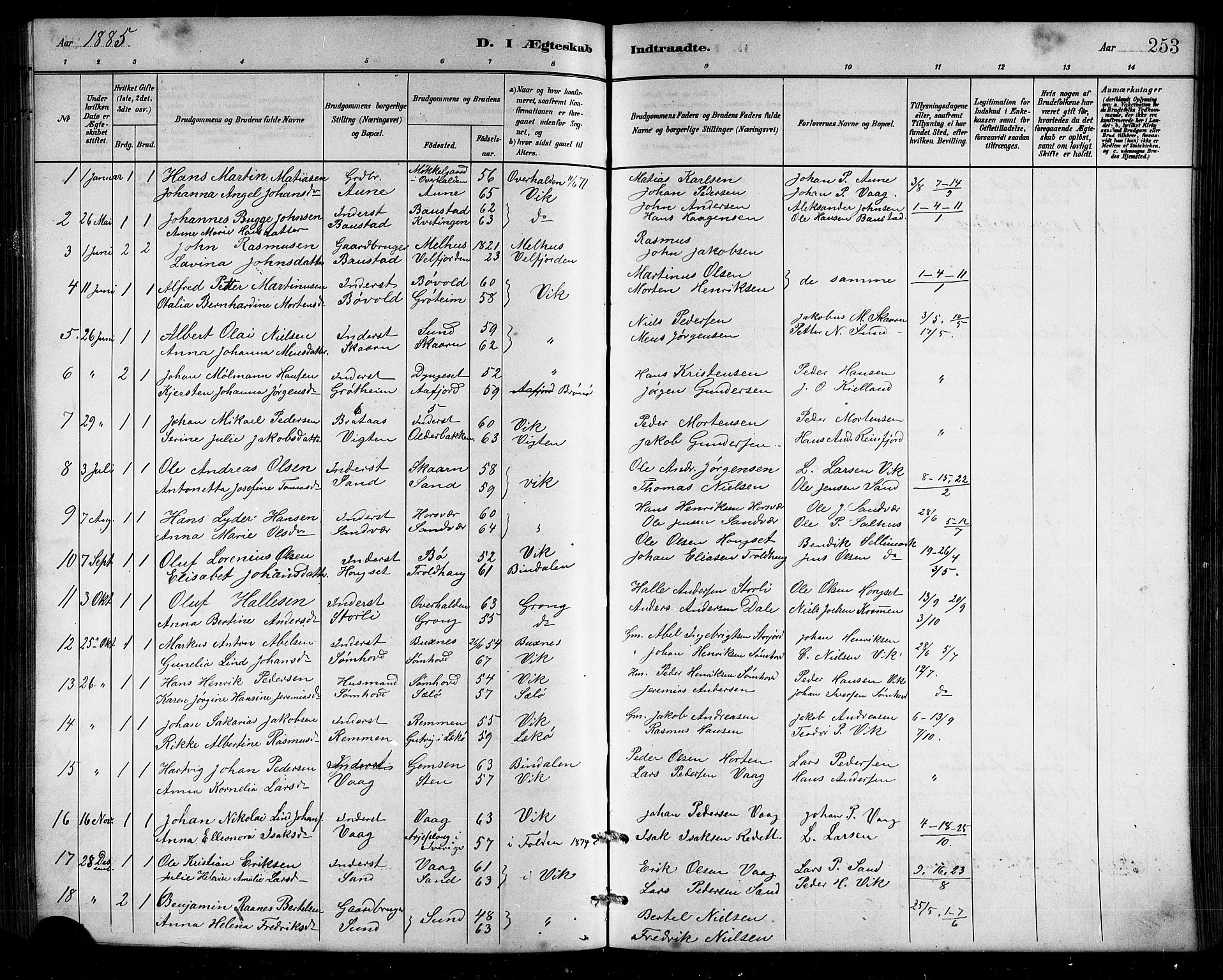 Ministerialprotokoller, klokkerbøker og fødselsregistre - Nordland, SAT/A-1459/812/L0188: Parish register (copy) no. 812C06, 1884-1912, p. 253