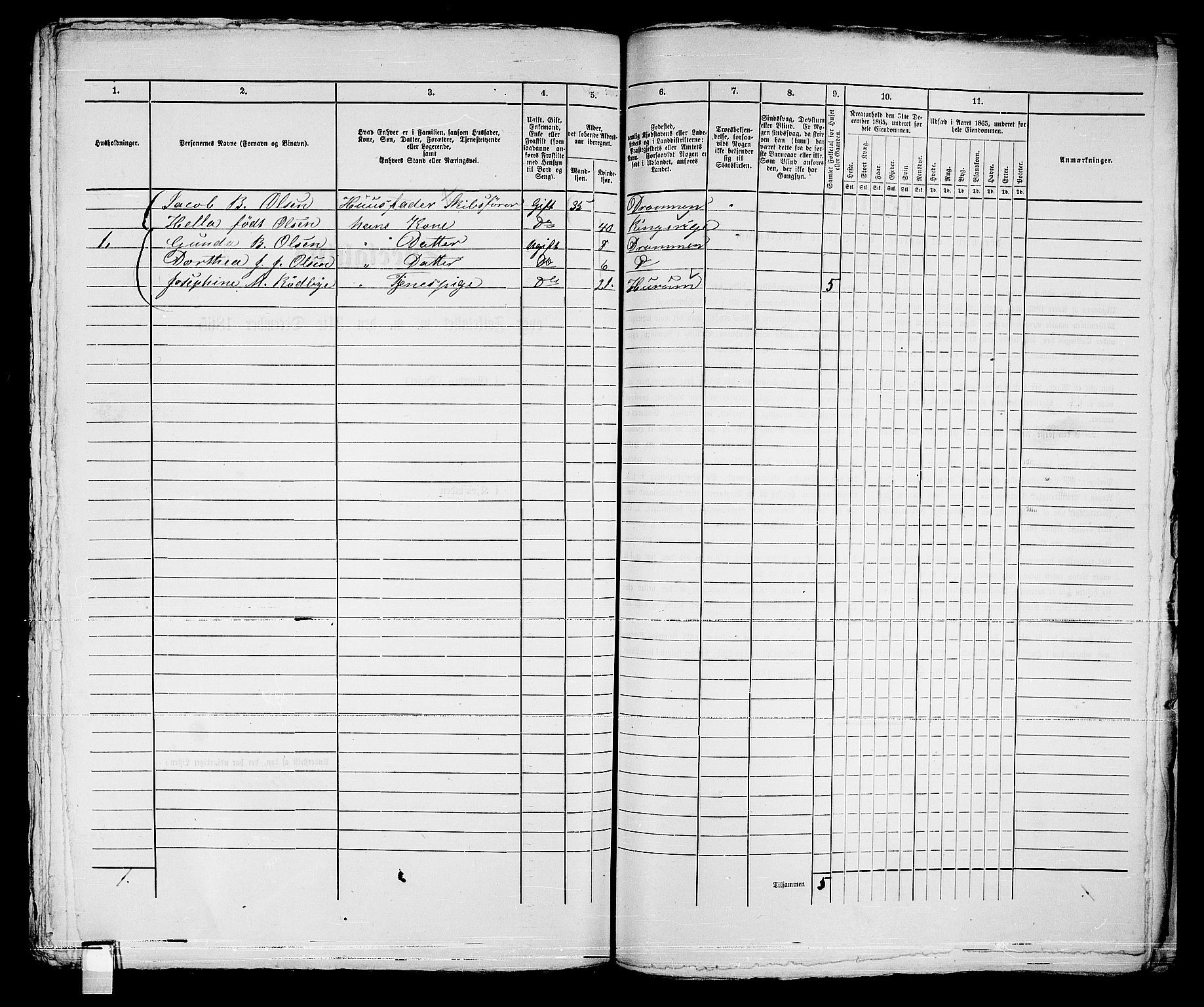 RA, 1865 census for Strømsø in Drammen, 1865, p. 570