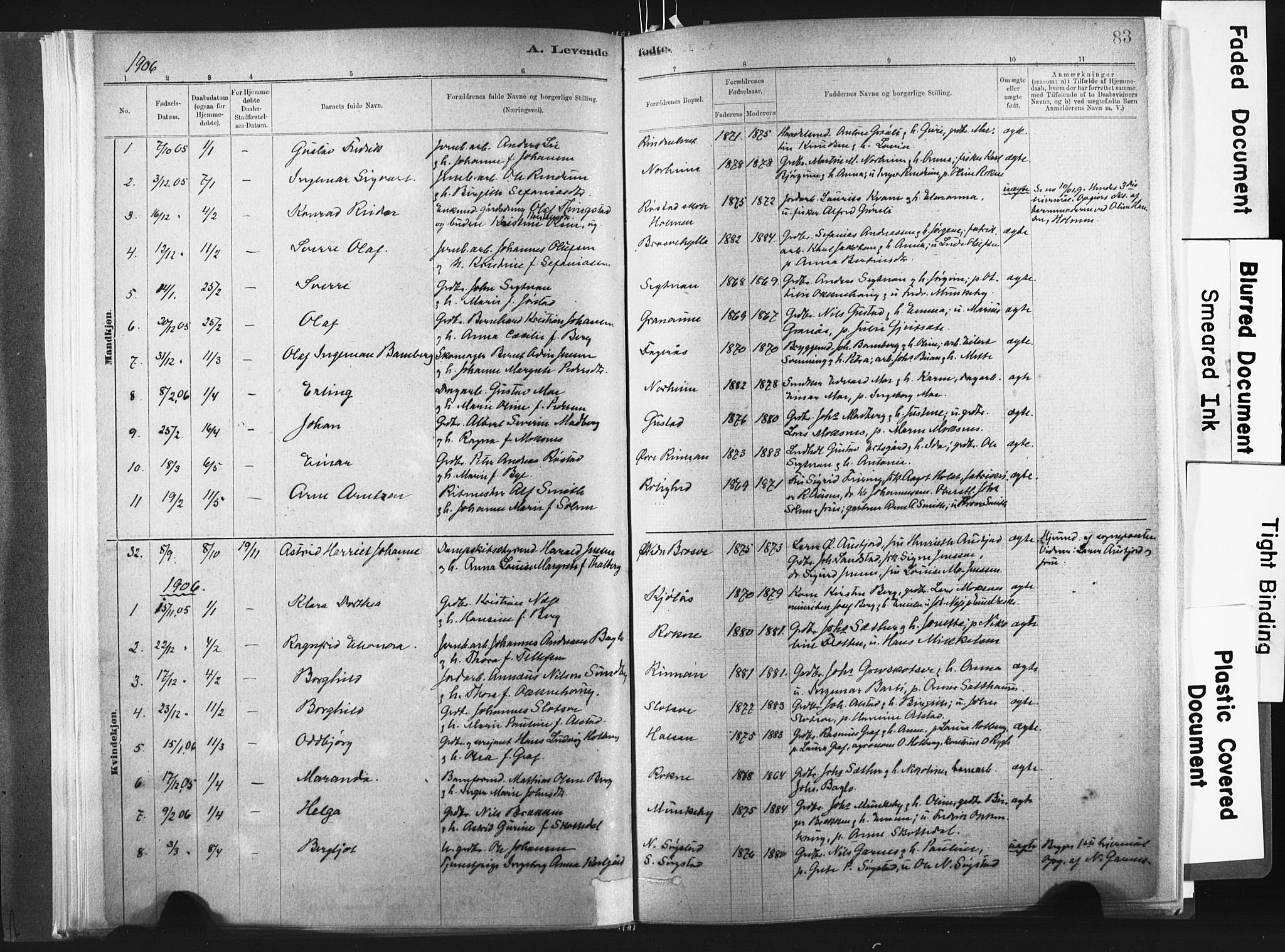 Ministerialprotokoller, klokkerbøker og fødselsregistre - Nord-Trøndelag, SAT/A-1458/721/L0207: Parish register (official) no. 721A02, 1880-1911, p. 83