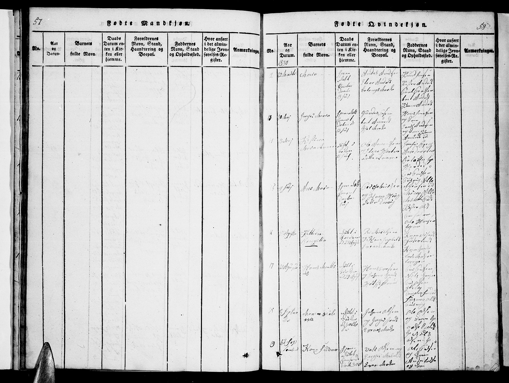 Ministerialprotokoller, klokkerbøker og fødselsregistre - Nordland, AV/SAT-A-1459/863/L0911: Parish register (copy) no. 863C01, 1821-1858, p. 57-58