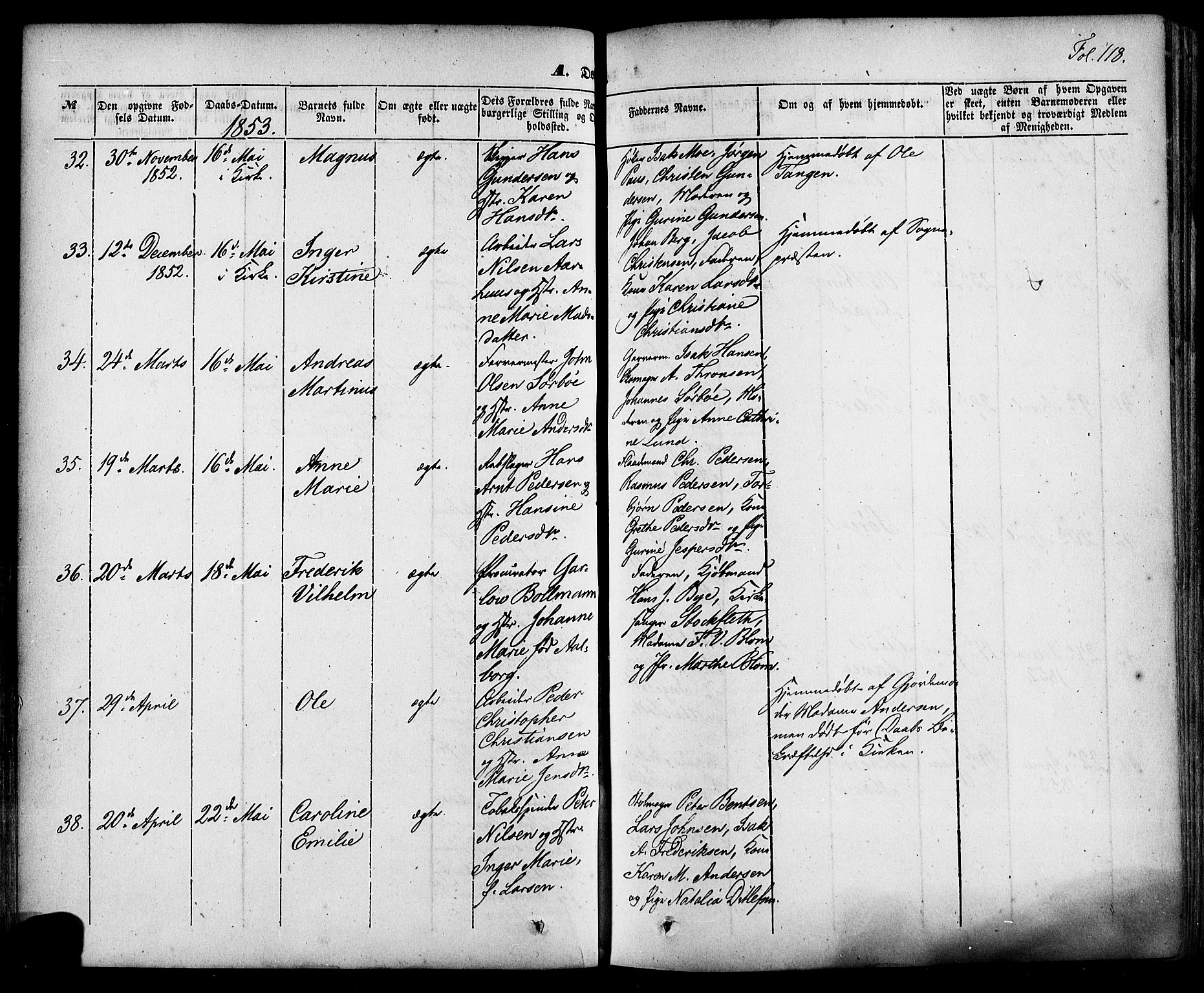 Skien kirkebøker, AV/SAKO-A-302/F/Fa/L0006a: Parish register (official) no. 6A, 1843-1856, p. 118