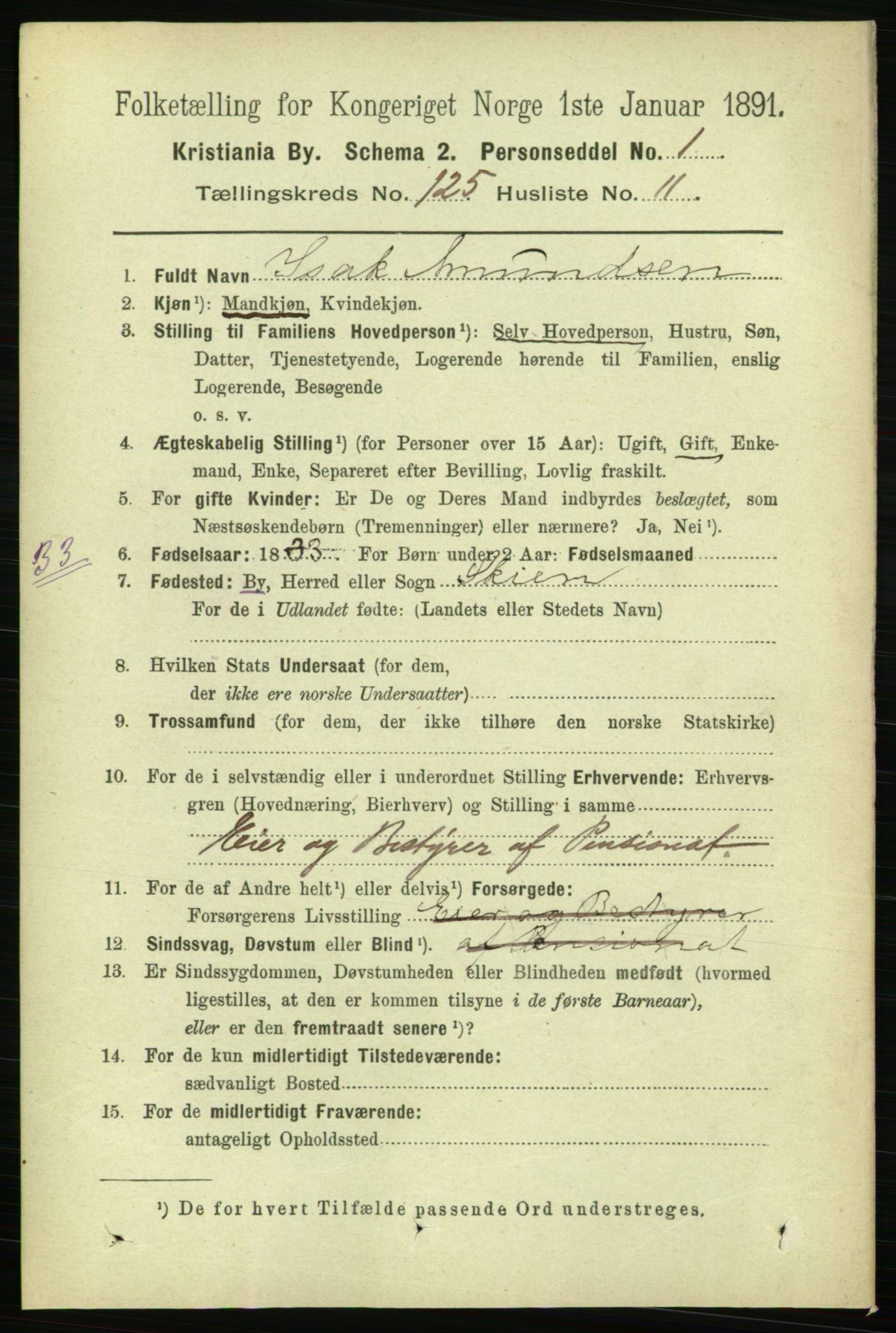 RA, 1891 census for 0301 Kristiania, 1891, p. 66981
