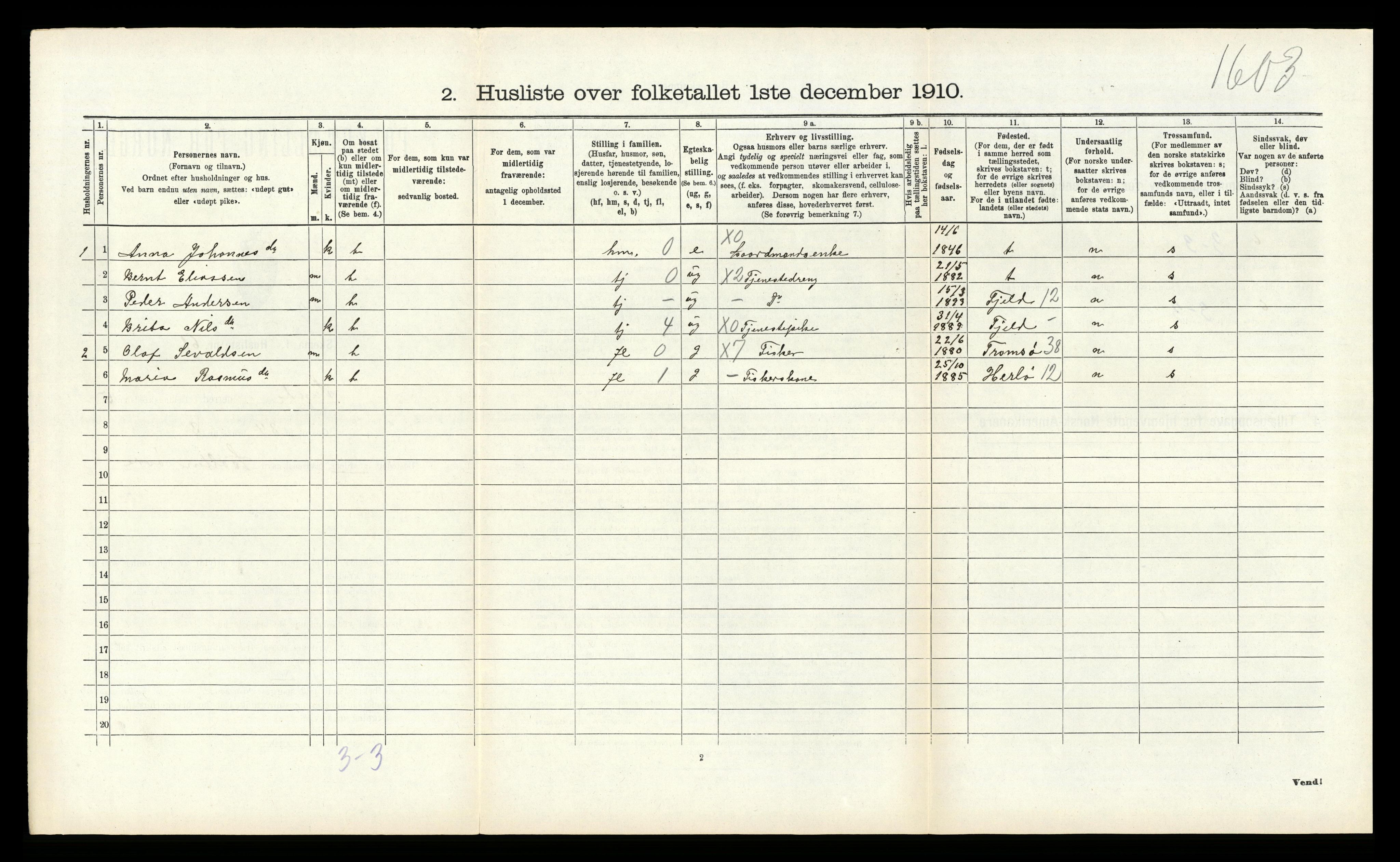 RA, 1910 census for Sund, 1910, p. 563