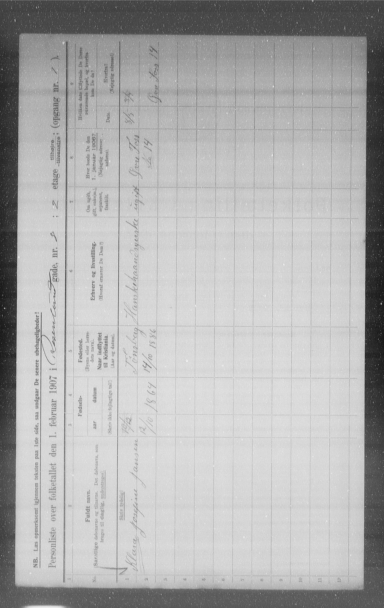 OBA, Municipal Census 1907 for Kristiania, 1907, p. 42936