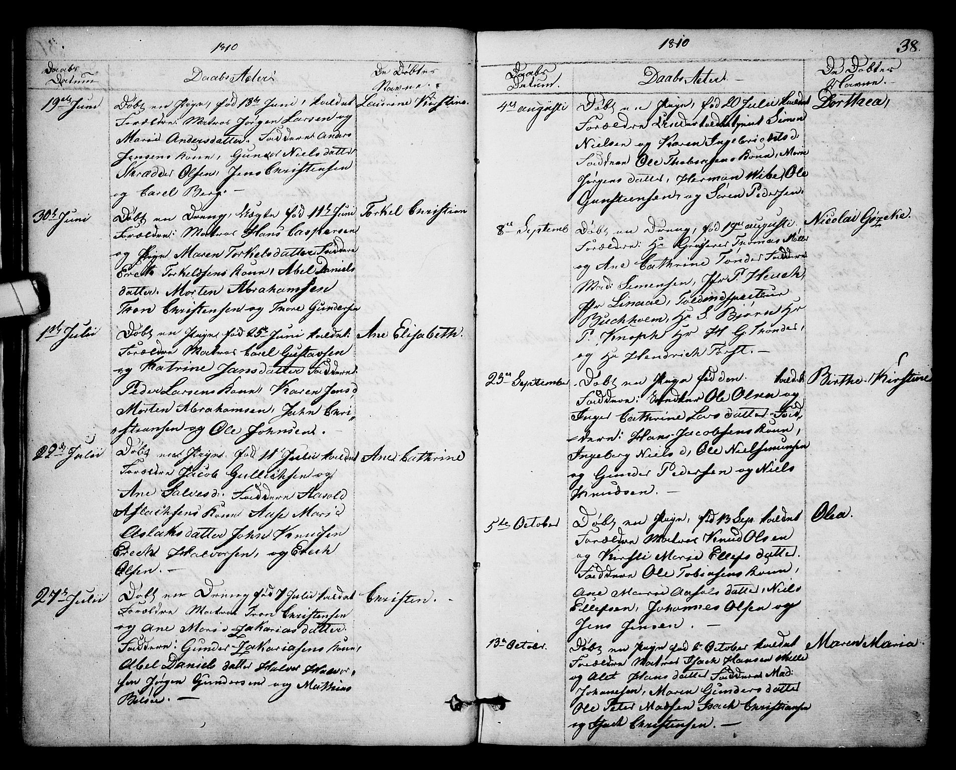 Kragerø kirkebøker, SAKO/A-278/F/Fa/L0003: Parish register (official) no. 3, 1802-1813, p. 38