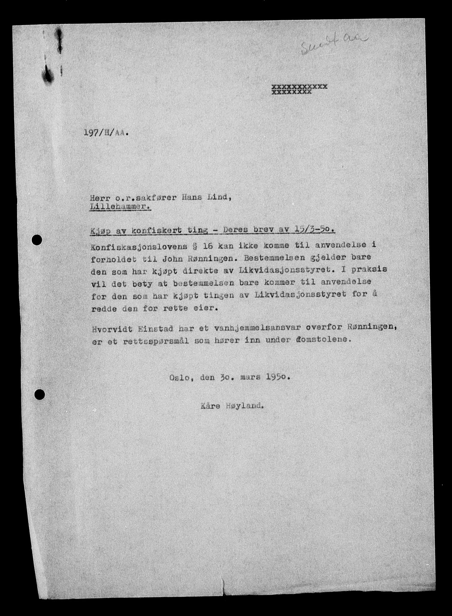Justisdepartementet, Tilbakeføringskontoret for inndratte formuer, AV/RA-S-1564/H/Hc/Hcc/L0949: --, 1945-1947, p. 455