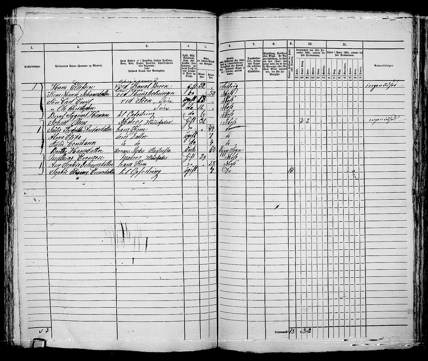 RA, 1865 census for Moss/Moss, 1865, p. 629