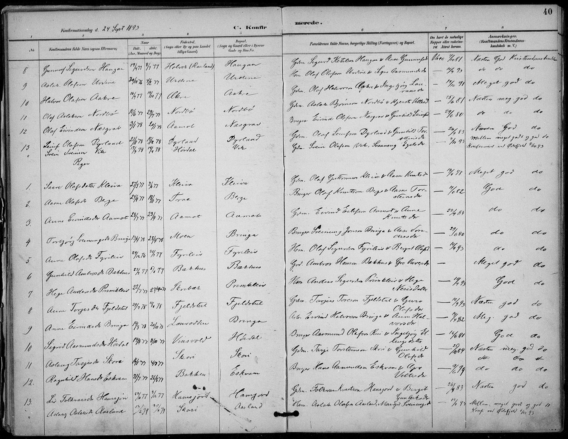 Seljord kirkebøker, SAKO/A-20/F/Fc/L0002: Parish register (official) no. III 2, 1887-1920, p. 40