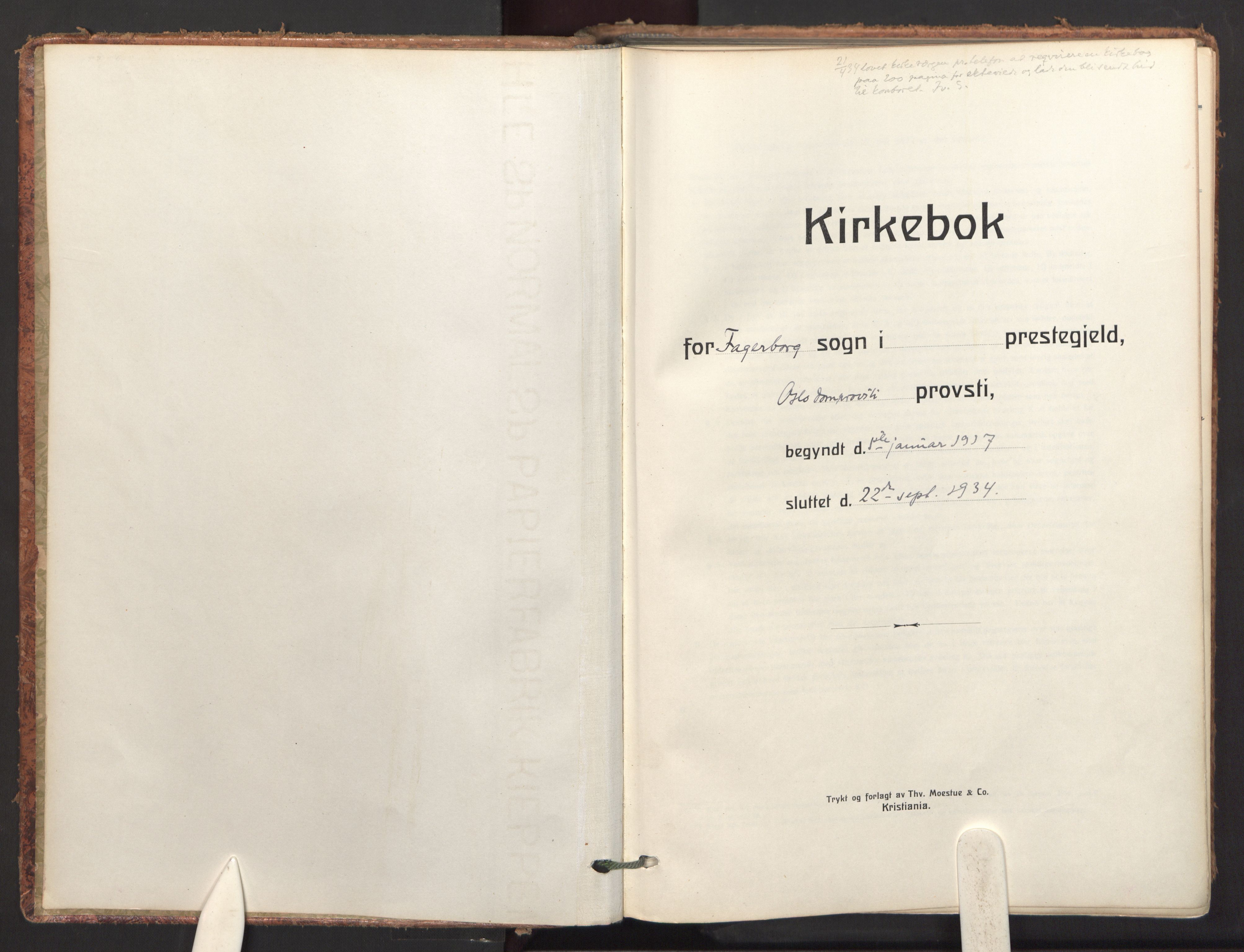 Fagerborg prestekontor Kirkebøker, AV/SAO-A-10844/F/Fa/L0007: Parish register (official) no. 7, 1917-1934