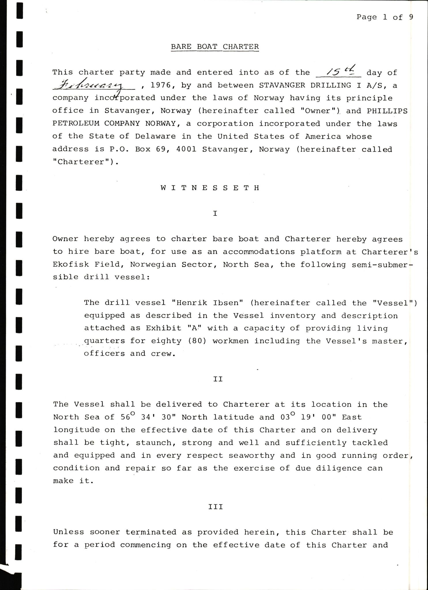 Pa 1503 - Stavanger Drilling AS, SAST/A-101906/2/E/Ec/Eca/L0001: Korrespondanse med Phillips Petroleum Company, 1976-1984