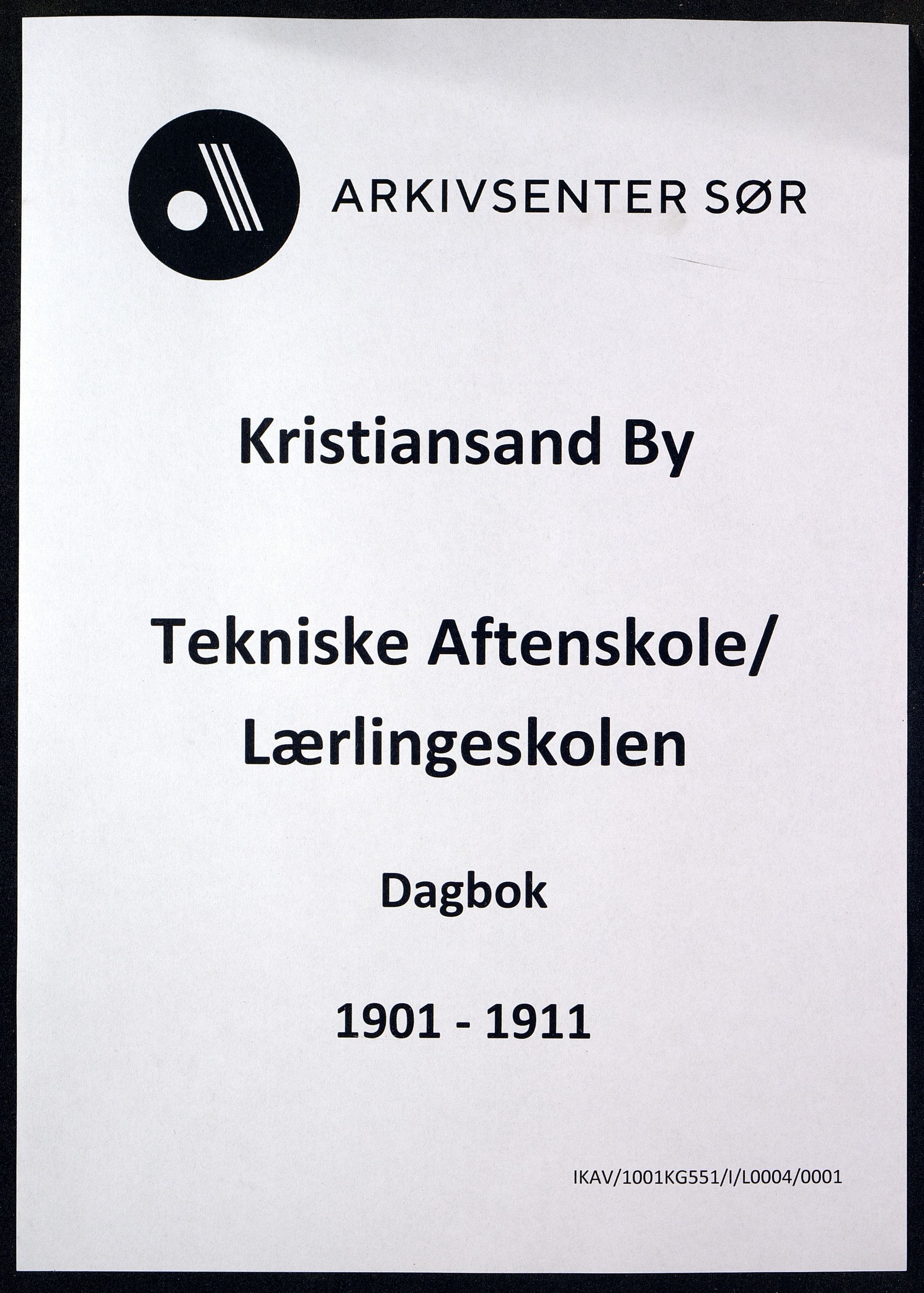 Kristiansand By - Kristiansand Tekniske Aftenskole/Lærlingeskolen, ARKSOR/1001KG551/I/L0004/0001: Dagbøker / Dagbok, 1901-1911