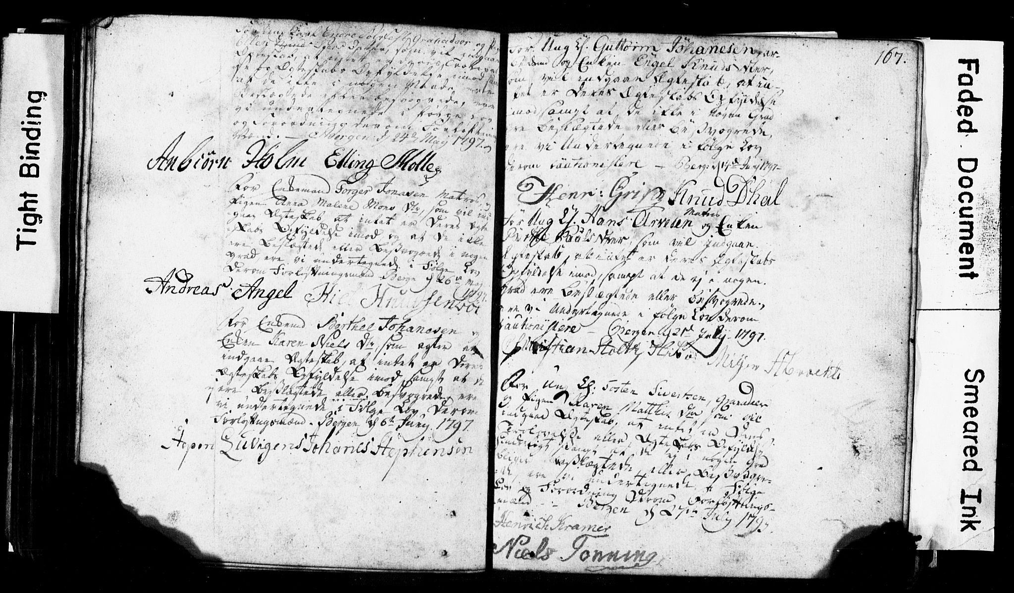 Korskirken sokneprestembete, AV/SAB-A-76101: Best man's statements no. II.5.1, 1776-1816, p. 167