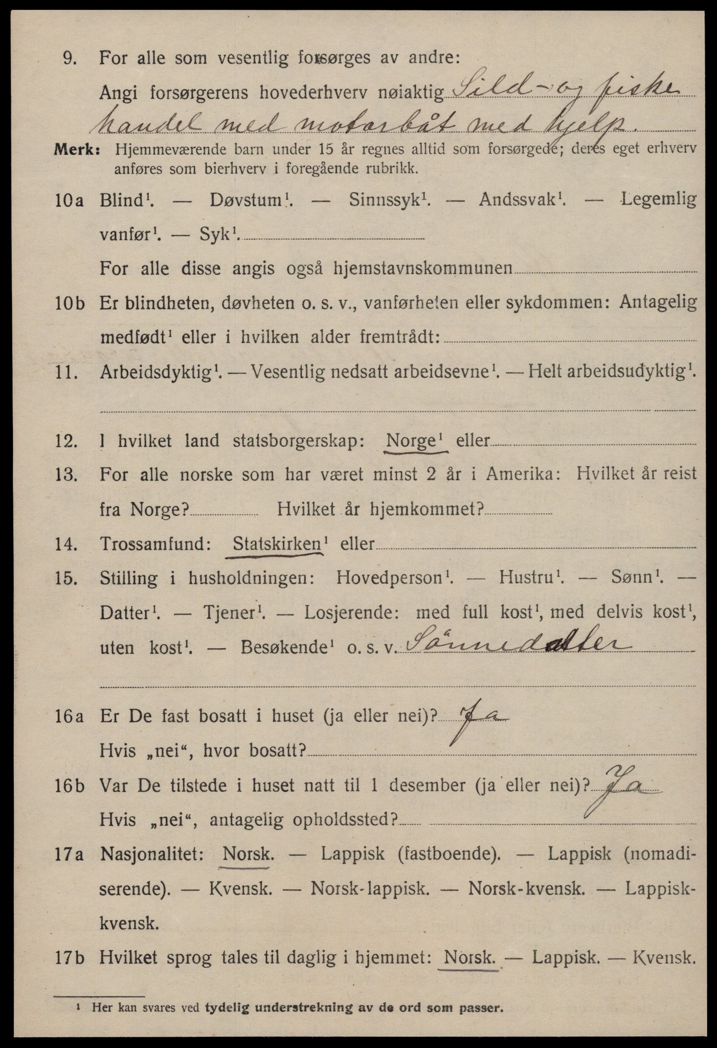 SAT, 1920 census for Ørland, 1920, p. 1356