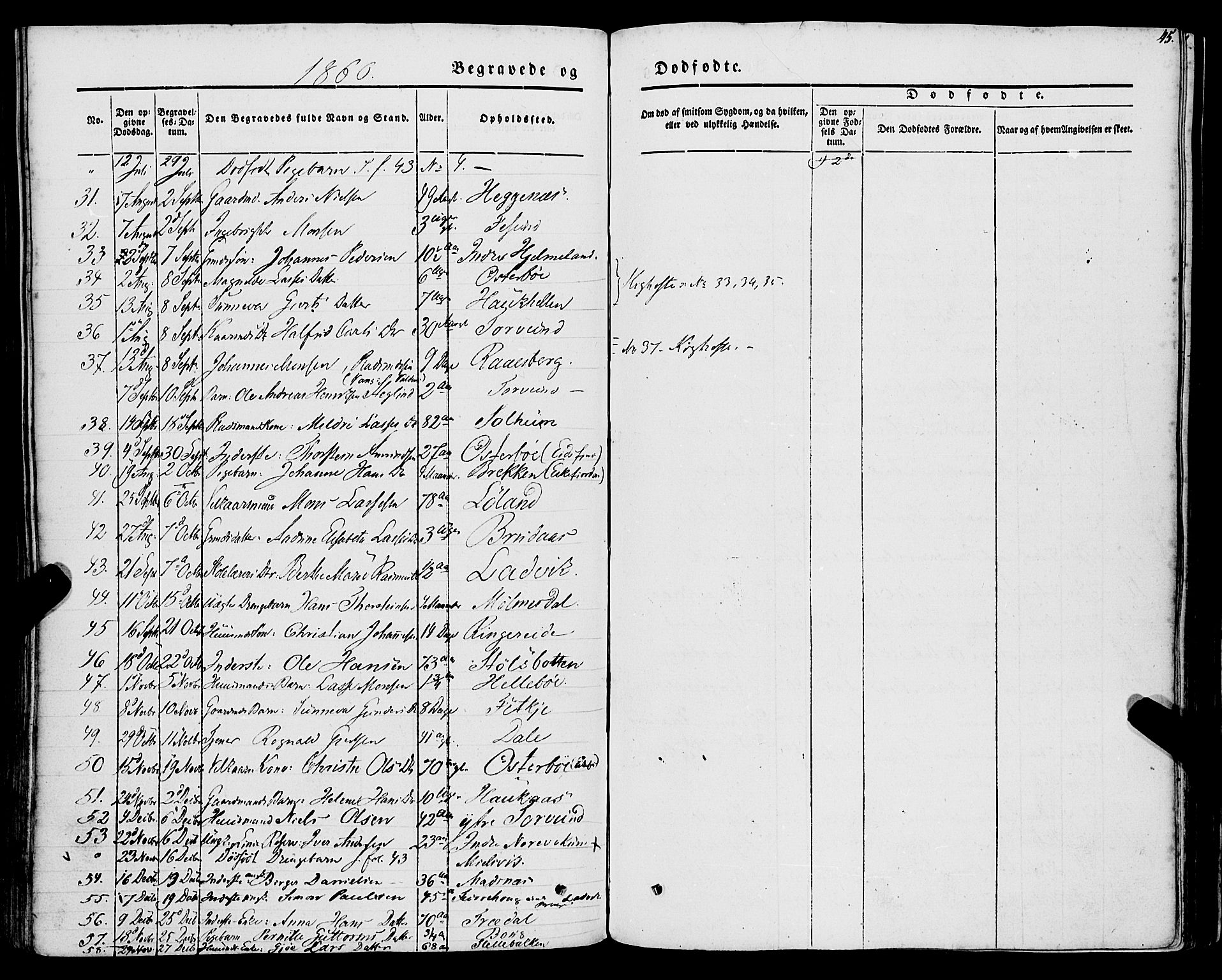 Lavik sokneprestembete, AV/SAB-A-80901: Parish register (official) no. A 3, 1843-1863, p. 45