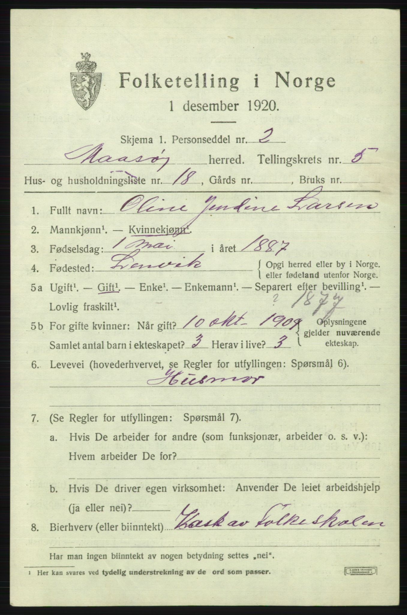 SATØ, 1920 census for Måsøy, 1920, p. 2648