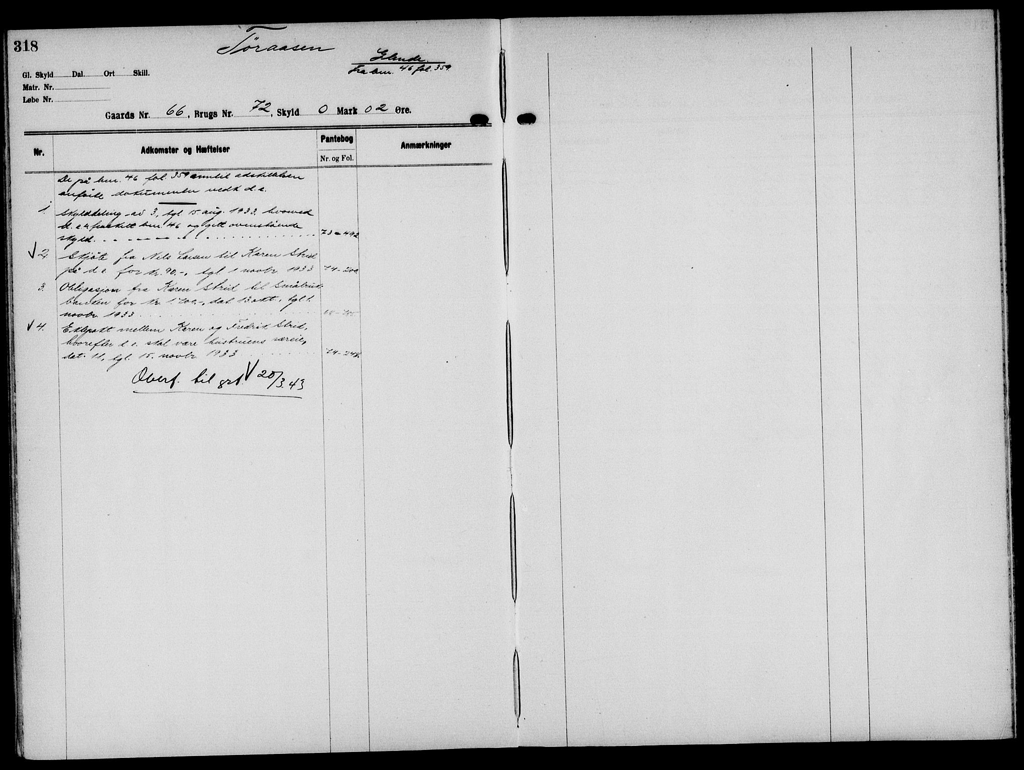 Solør tingrett, AV/SAH-TING-008/H/Ha/Hak/L0005: Mortgage register no. V, 1900-1935, p. 318