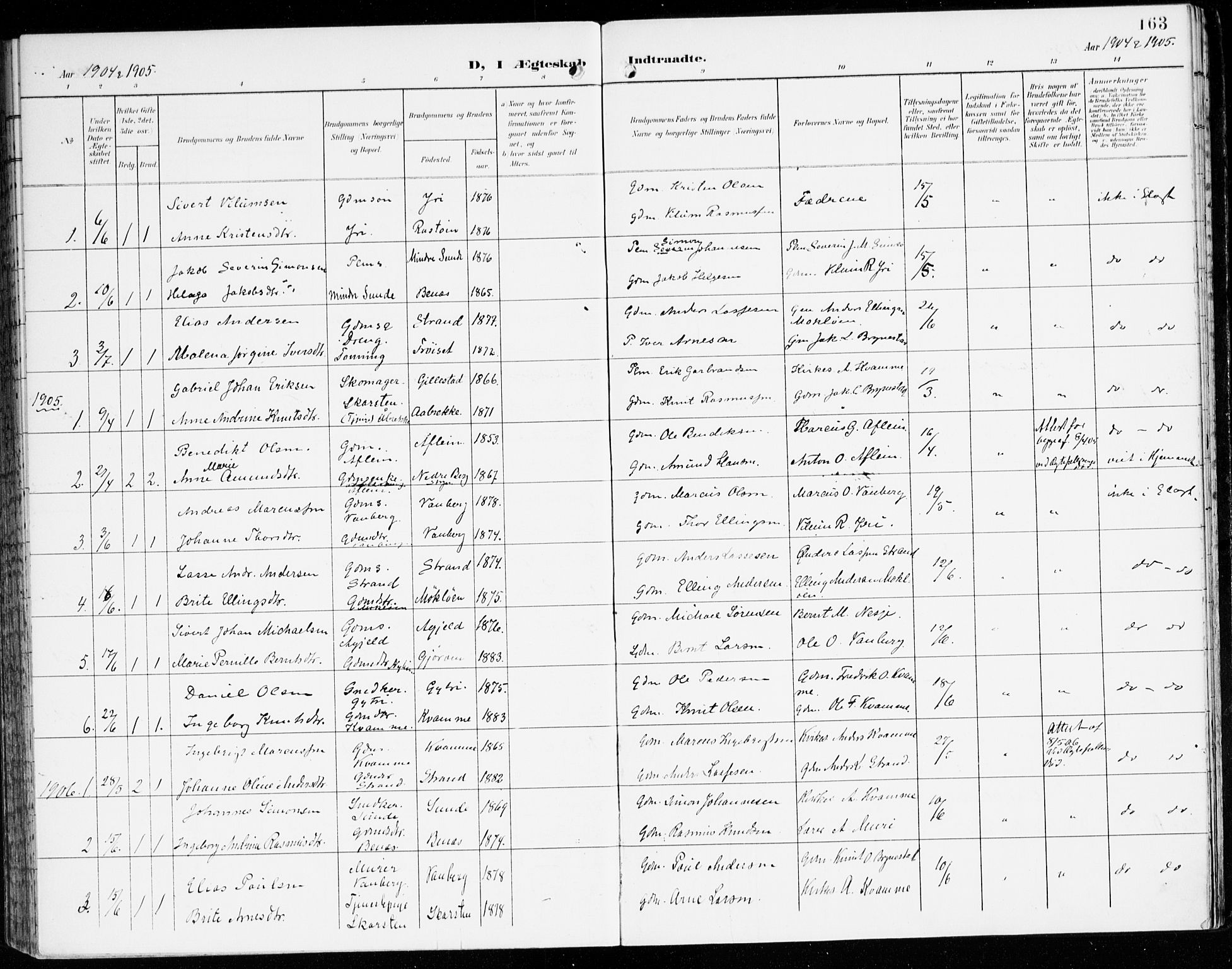 Innvik sokneprestembete, AV/SAB-A-80501: Parish register (official) no. C 2, 1900-1920, p. 163