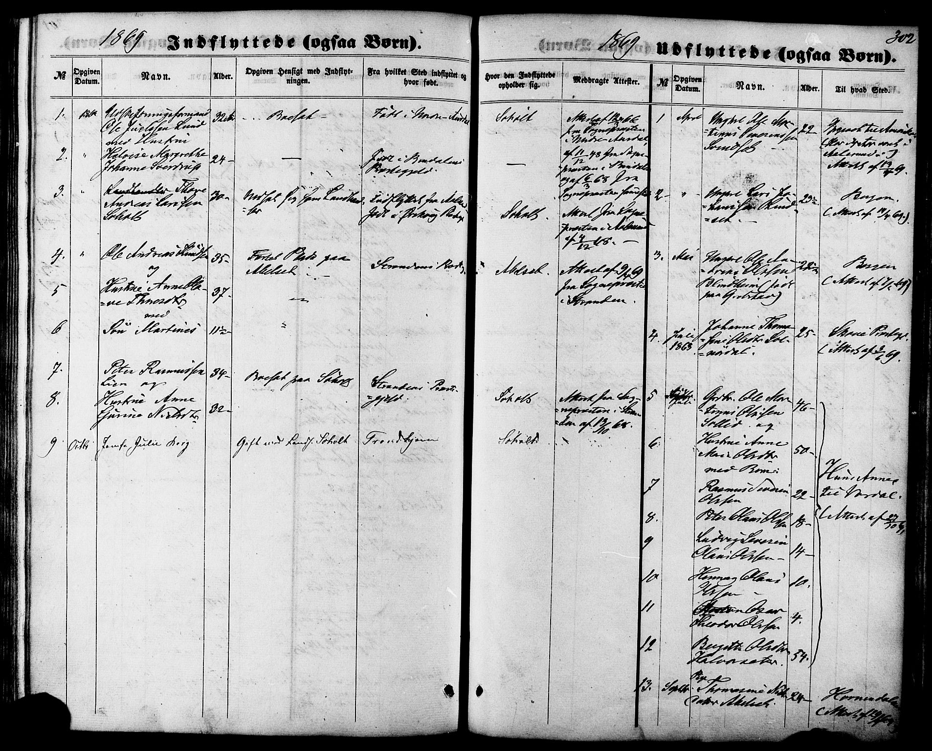 Ministerialprotokoller, klokkerbøker og fødselsregistre - Møre og Romsdal, SAT/A-1454/522/L0314: Parish register (official) no. 522A09, 1863-1877, p. 302