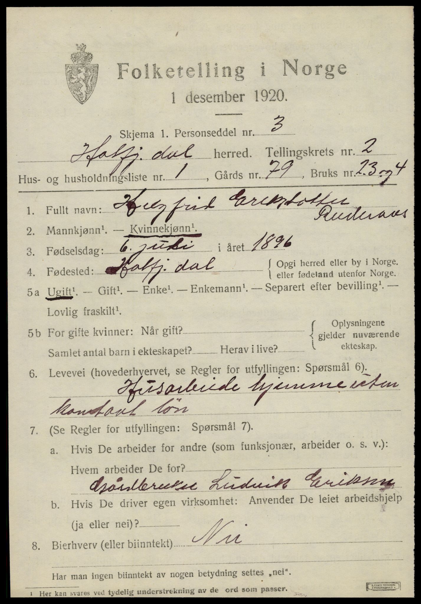 SAT, 1920 census for Hattfjelldal, 1920, p. 550