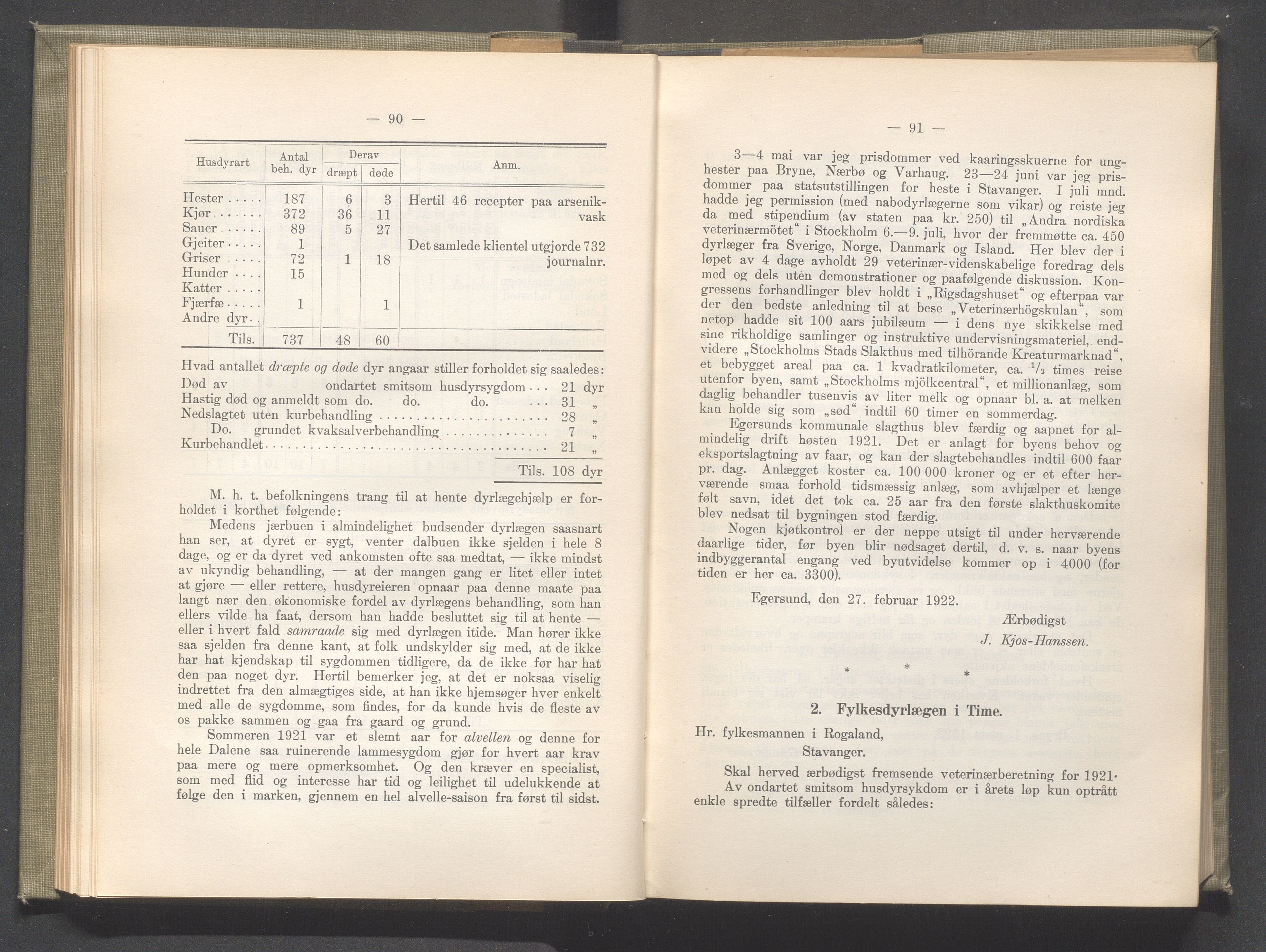 Rogaland fylkeskommune - Fylkesrådmannen , IKAR/A-900/A/Aa/Aaa/L0041: Møtebok , 1922, p. 90-91