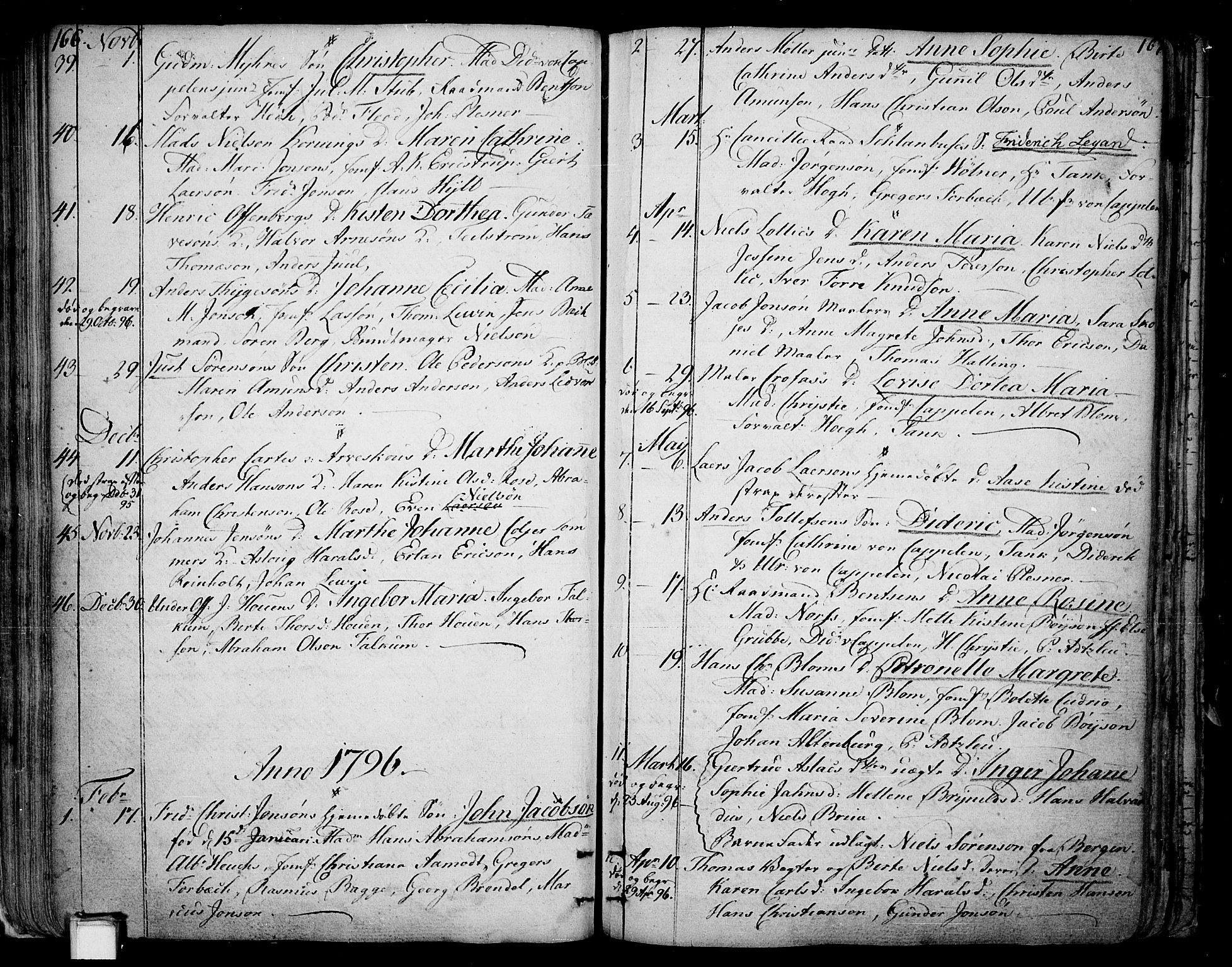 Skien kirkebøker, AV/SAKO-A-302/F/Fa/L0004: Parish register (official) no. 4, 1792-1814, p. 166-167