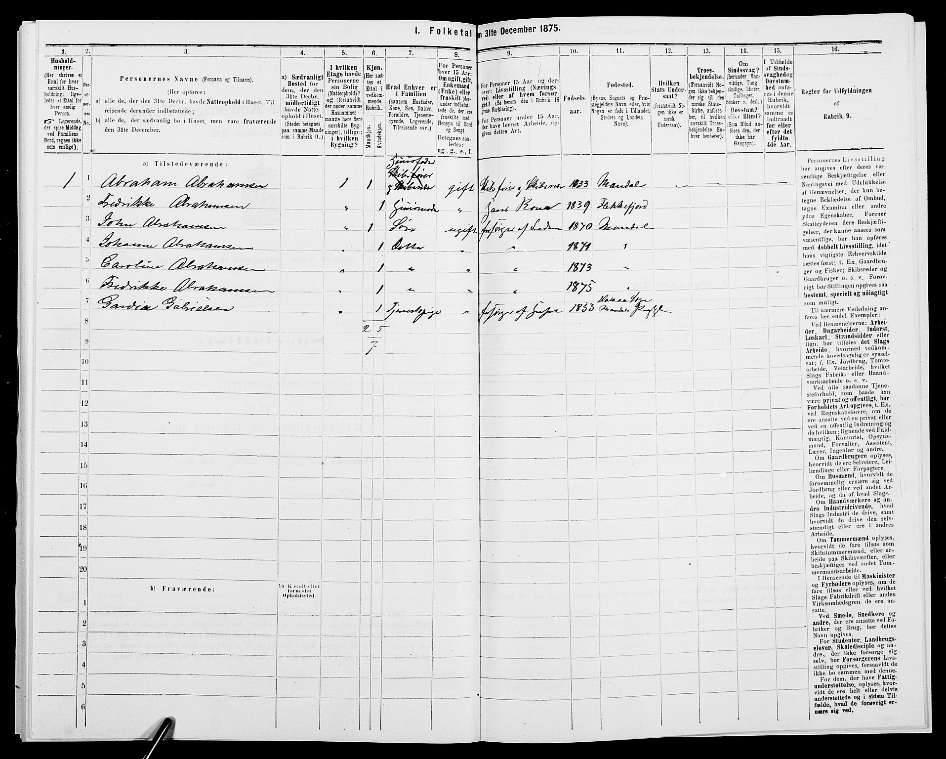 SAK, 1875 census for 1002B Mandal/Mandal, 1875, p. 310
