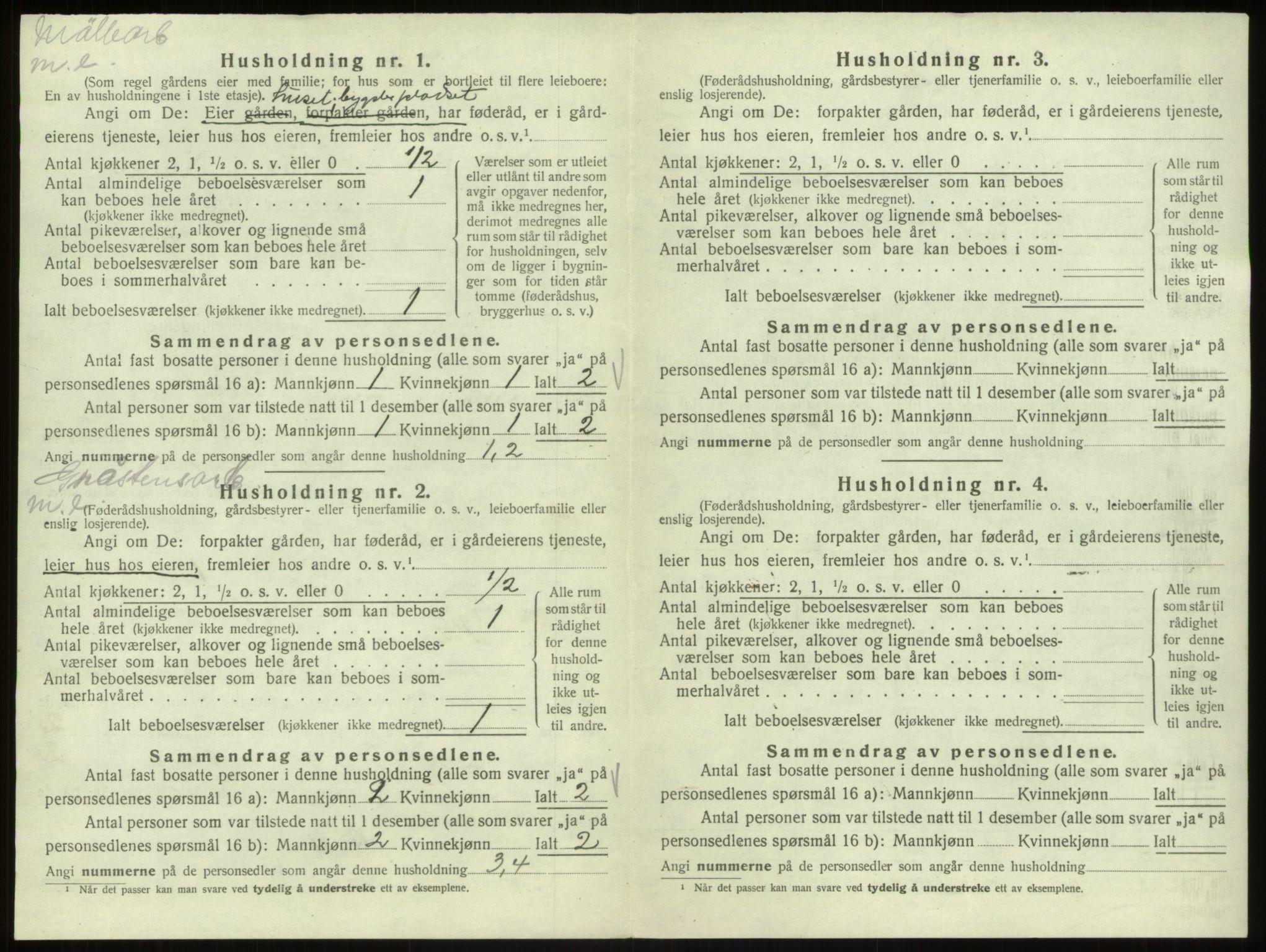 SAB, 1920 census for Hosanger, 1920, p. 723