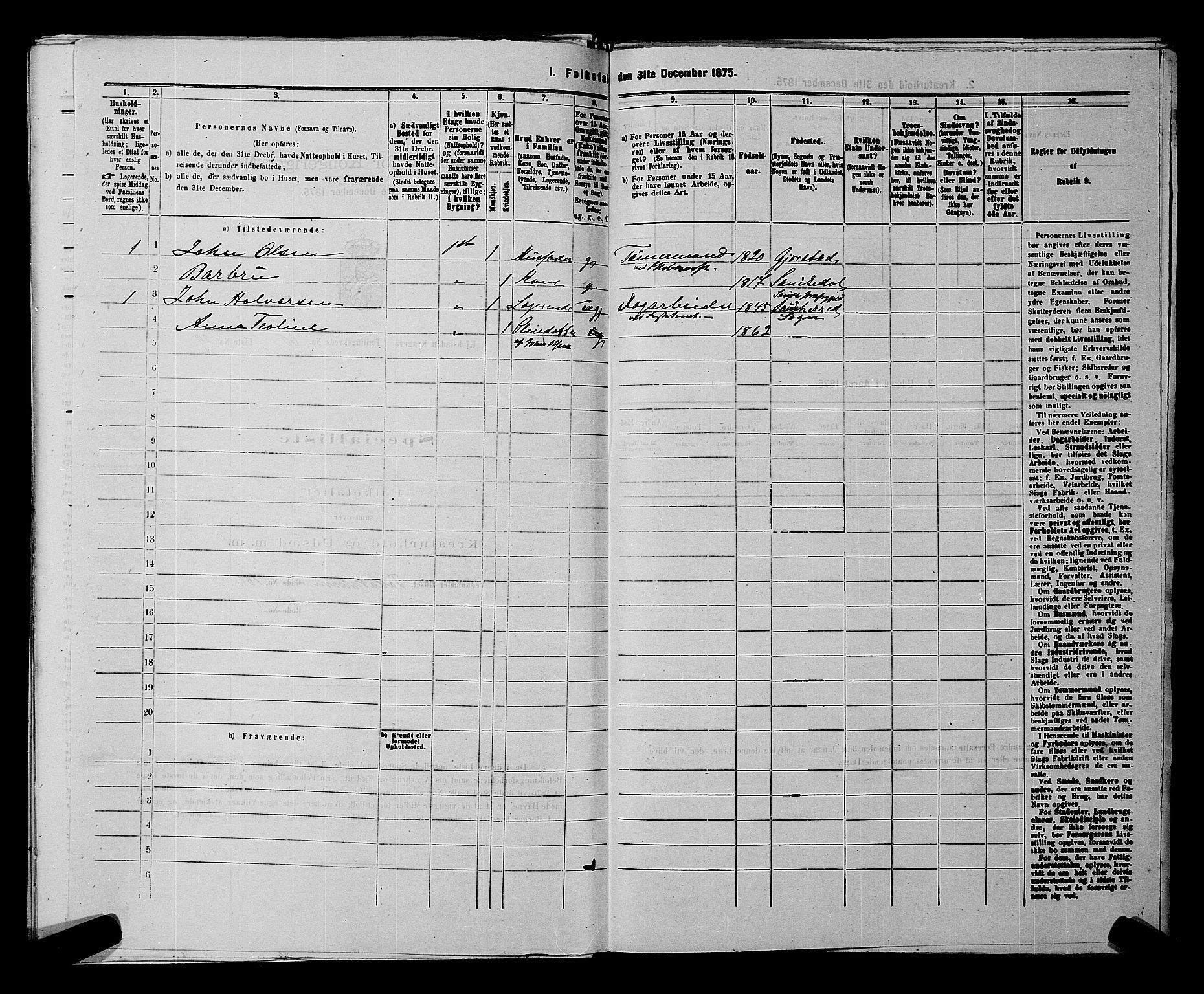 SAKO, 1875 census for 0801P Kragerø, 1875, p. 1388