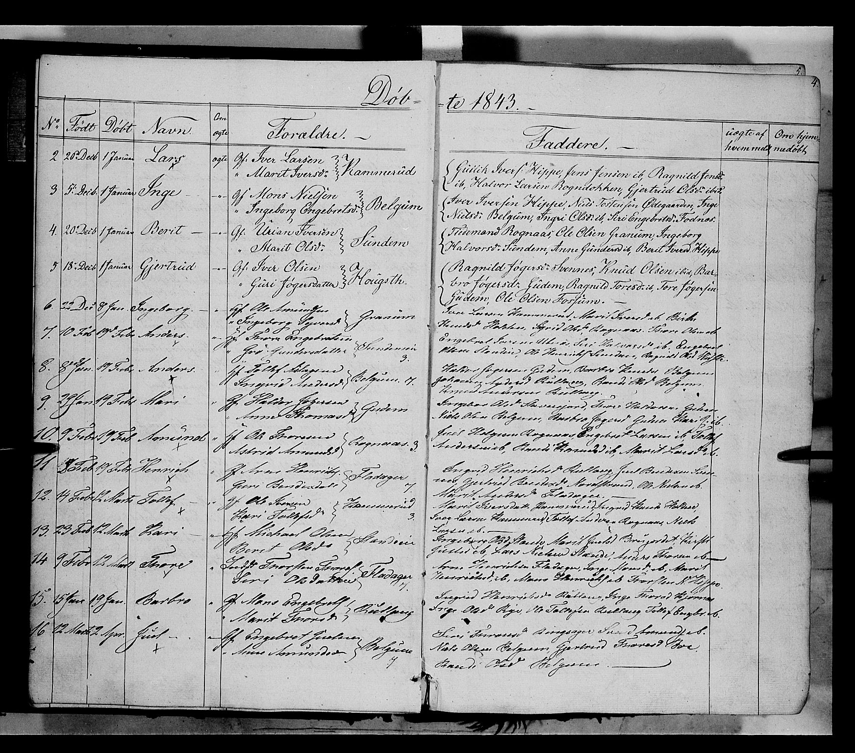 Nord-Aurdal prestekontor, SAH/PREST-132/H/Ha/Haa/L0006: Parish register (official) no. 6, 1842-1863, p. 4