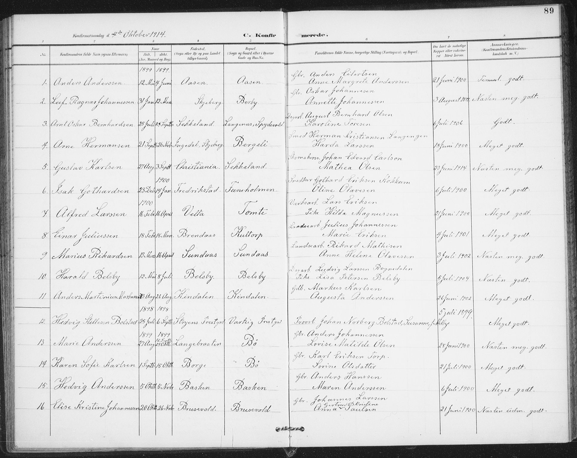 Varteig prestekontor Kirkebøker, SAO/A-10447a/F/Fa/L0003: Parish register (official) no. 3, 1899-1919, p. 89