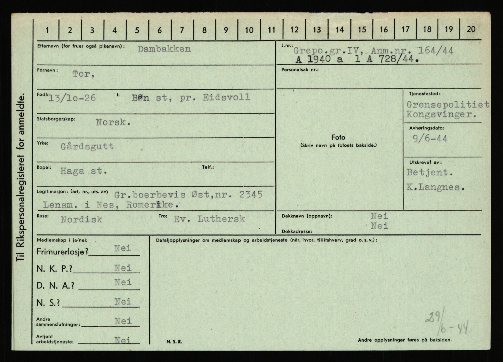 Statspolitiet - Hovedkontoret / Osloavdelingen, AV/RA-S-1329/C/Ca/L0003: Brechan - Eichinger	, 1943-1945, p. 3026