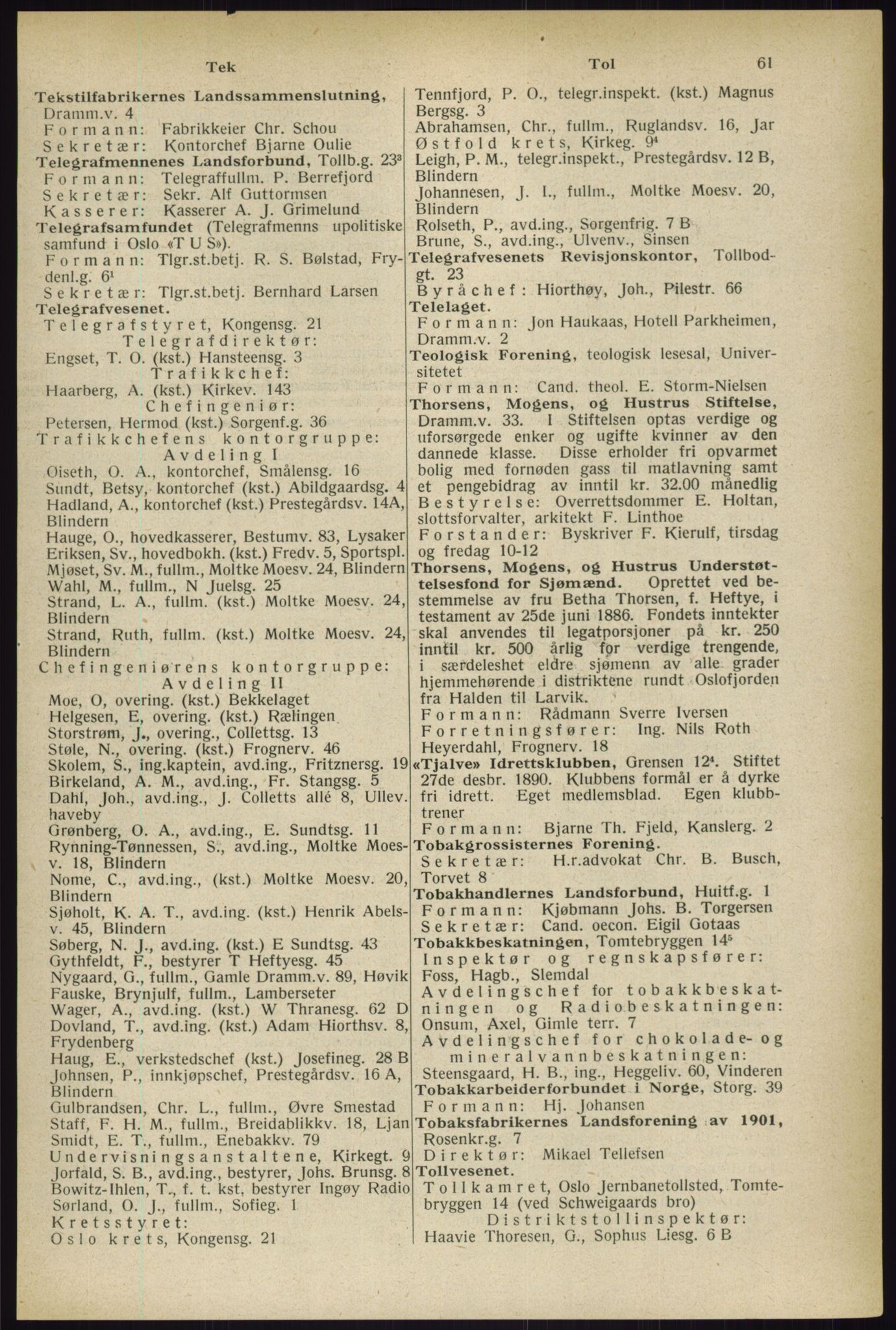 Kristiania/Oslo adressebok, PUBL/-, 1933, p. 61