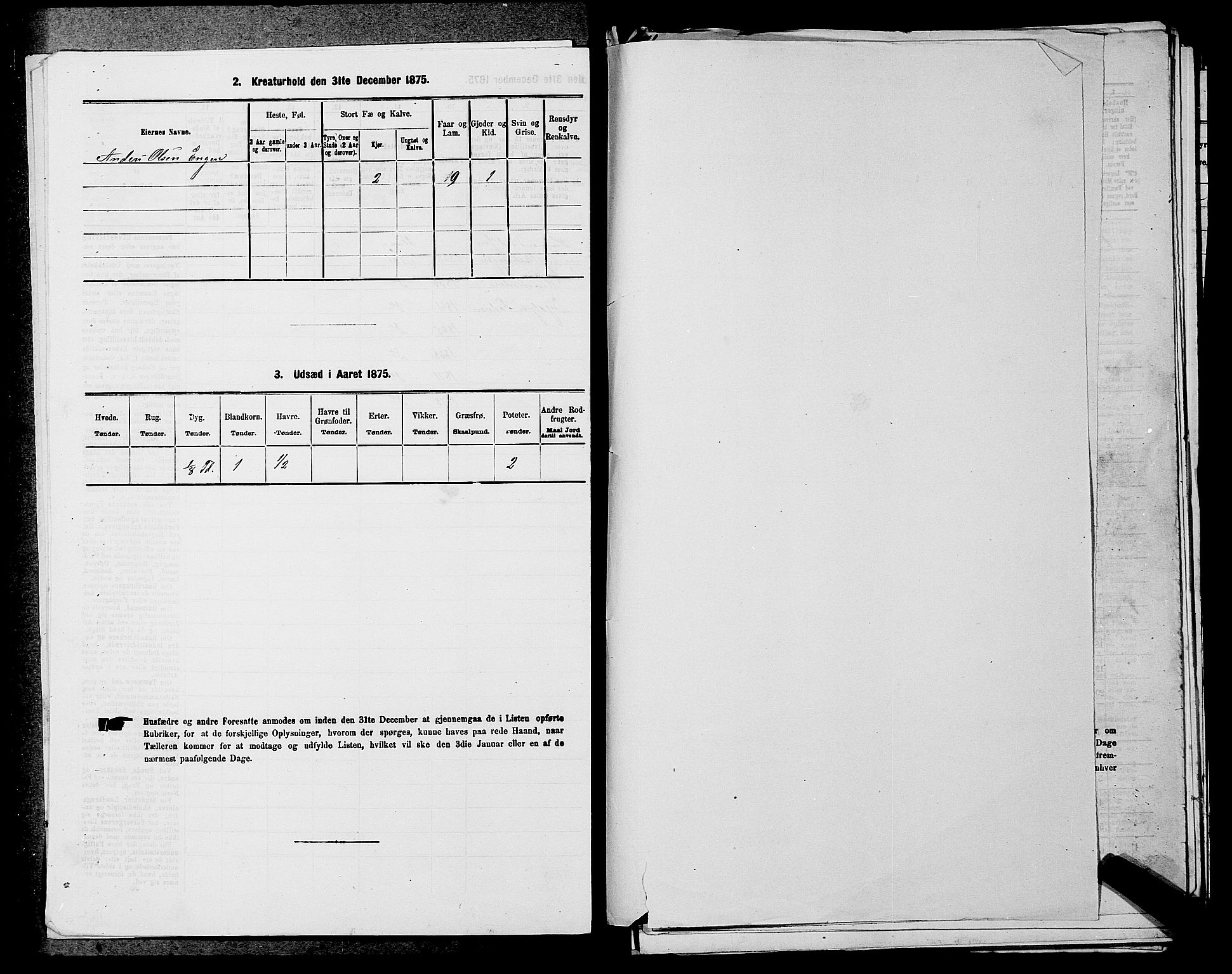 SAKO, 1875 census for 0616P Nes, 1875, p. 1402