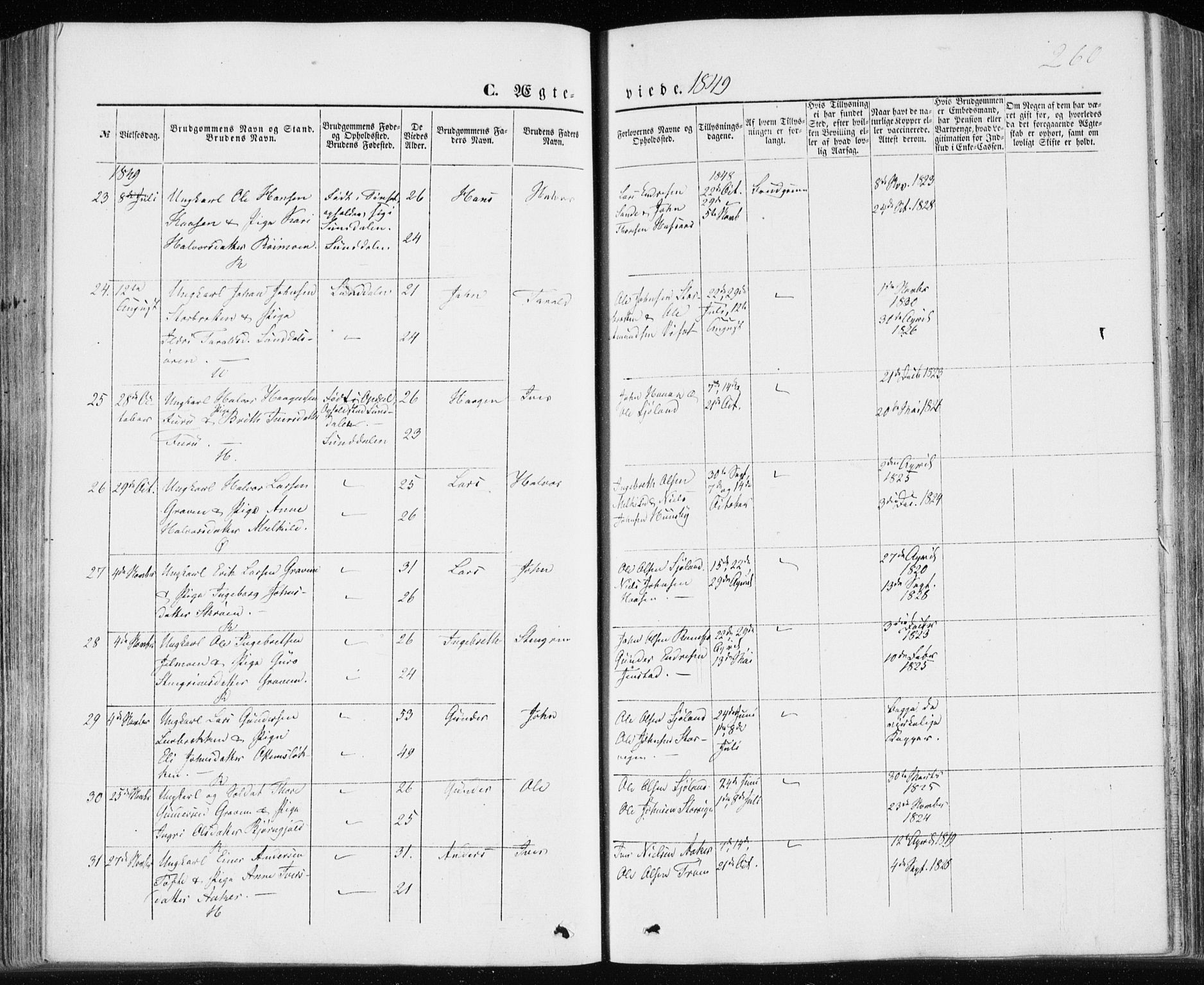 Ministerialprotokoller, klokkerbøker og fødselsregistre - Møre og Romsdal, SAT/A-1454/590/L1013: Parish register (official) no. 590A05, 1847-1877, p. 260