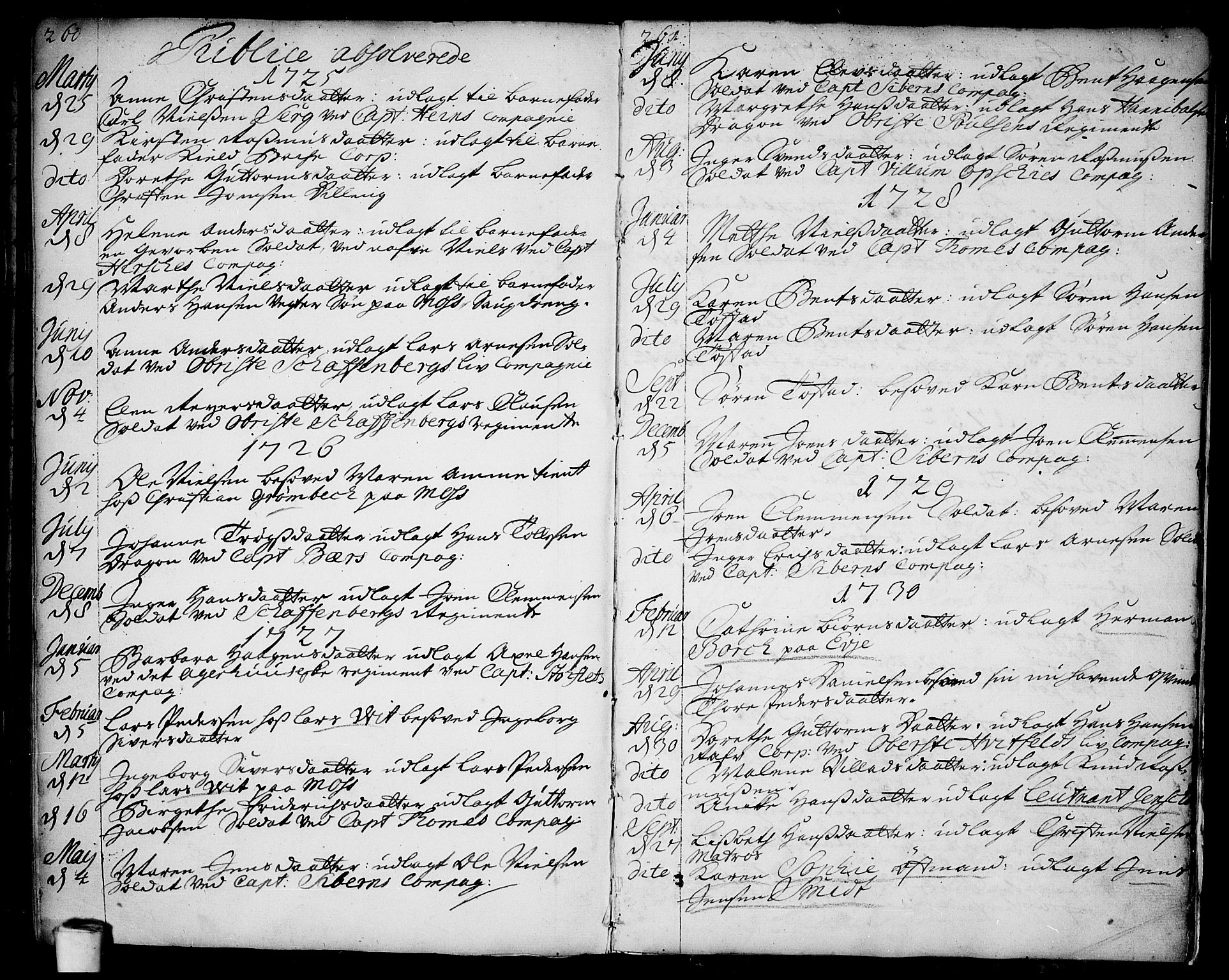 Rygge prestekontor Kirkebøker, SAO/A-10084b/F/Fa/L0001: Parish register (official) no. 1, 1725-1771, p. 260-261