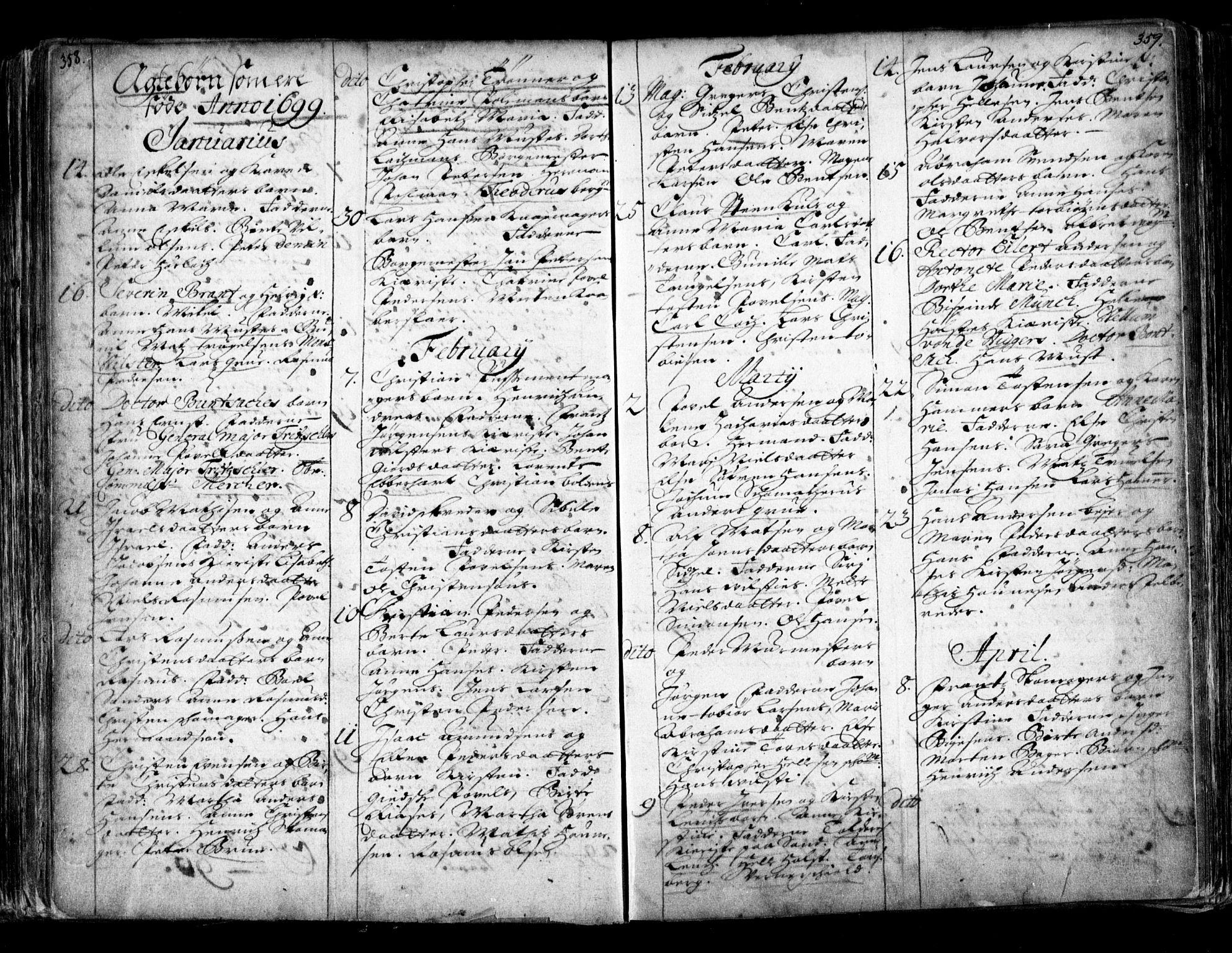 Oslo domkirke Kirkebøker, SAO/A-10752/F/Fa/L0001: Parish register (official) no. 1, 1648-1704, p. 358-359