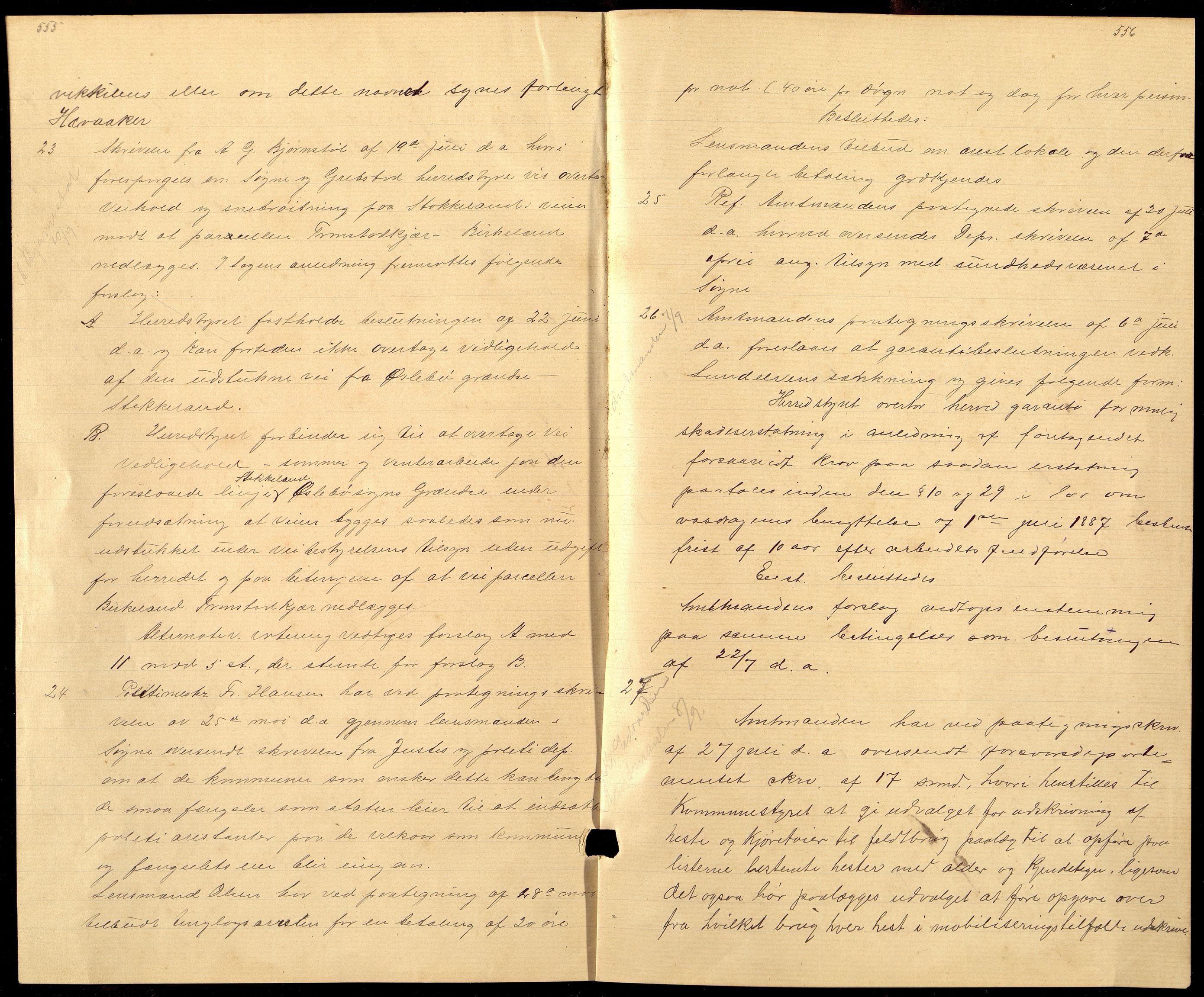 Søgne og Greipstad kommune - Formannskapet, ARKSOR/1018SG120/A/L0006: Møtebok (d), 1901-1909, p. 555-556