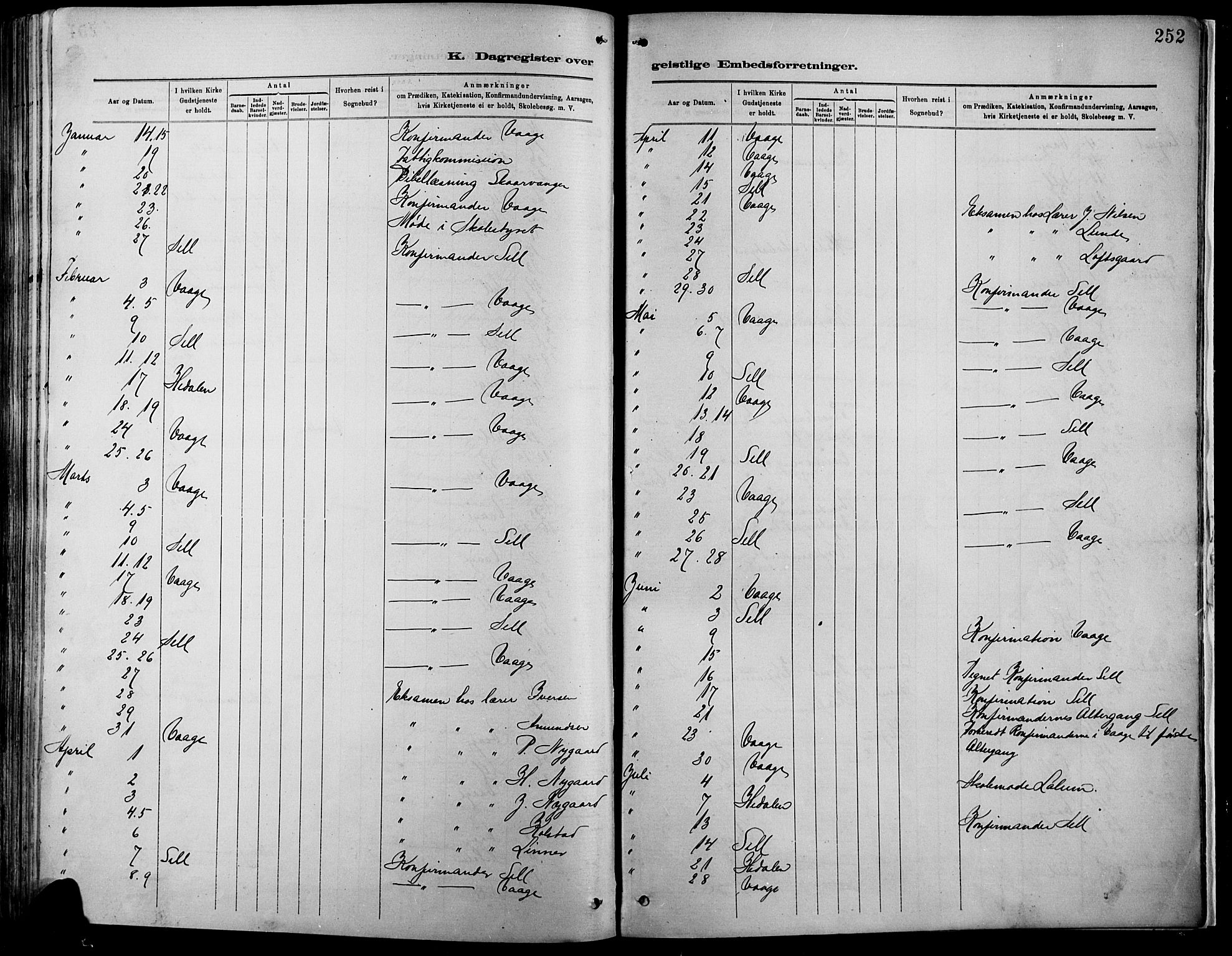 Vågå prestekontor, AV/SAH-PREST-076/H/Ha/Haa/L0009: Parish register (official) no. 9, 1886-1904, p. 252