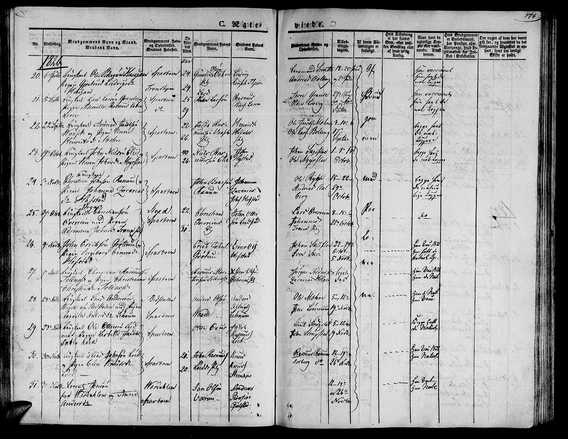 Ministerialprotokoller, klokkerbøker og fødselsregistre - Nord-Trøndelag, SAT/A-1458/735/L0336: Parish register (official) no. 735A05 /1, 1825-1835, p. 178