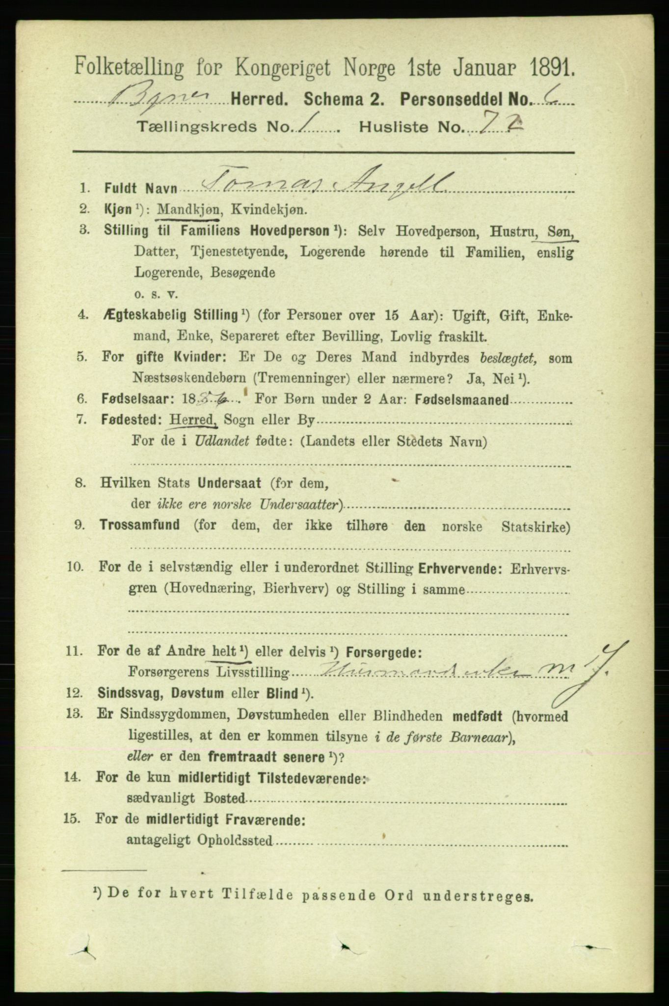 RA, 1891 census for 1655 Byneset, 1891, p. 514