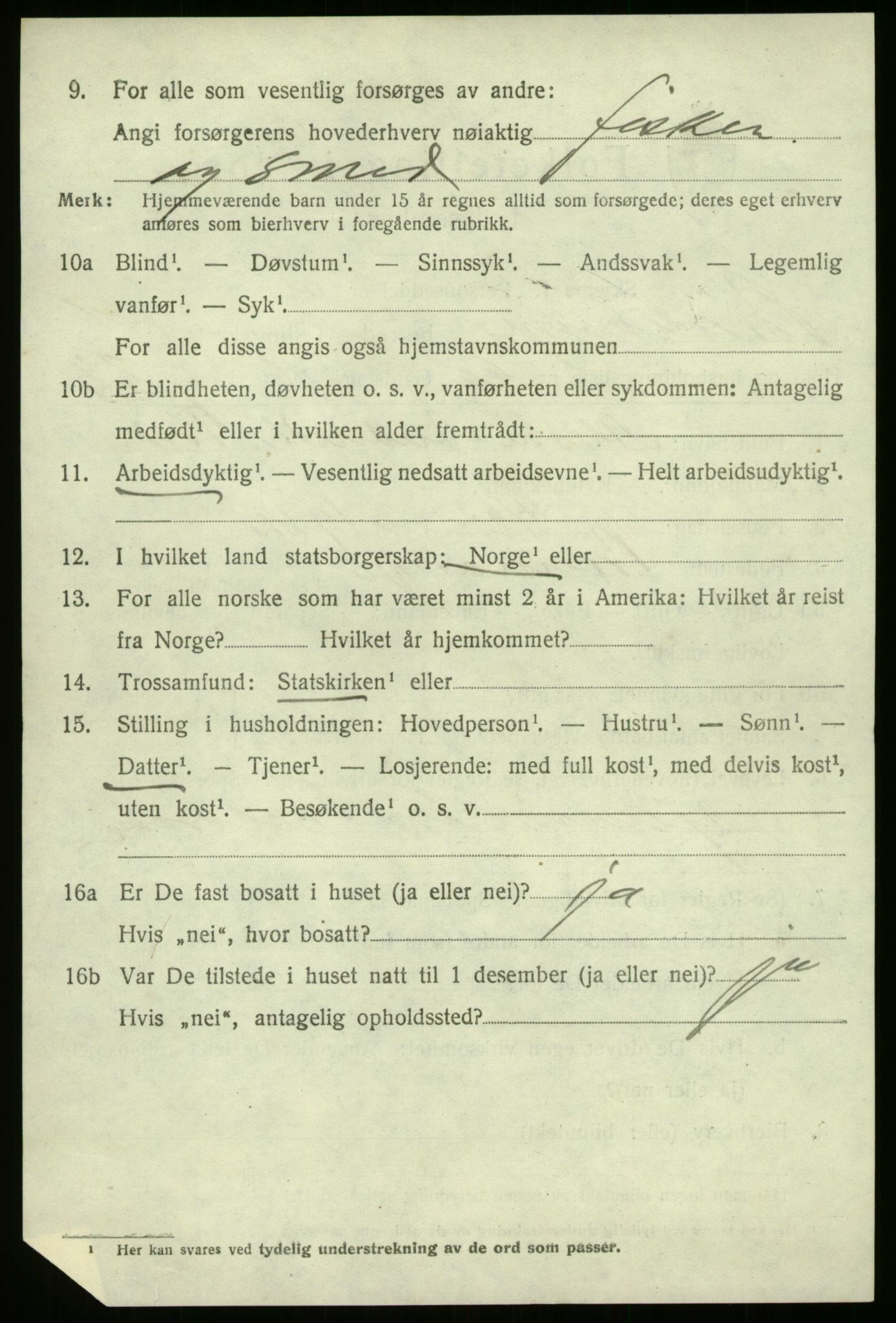 SAB, 1920 census for Bremanger, 1920, p. 3523