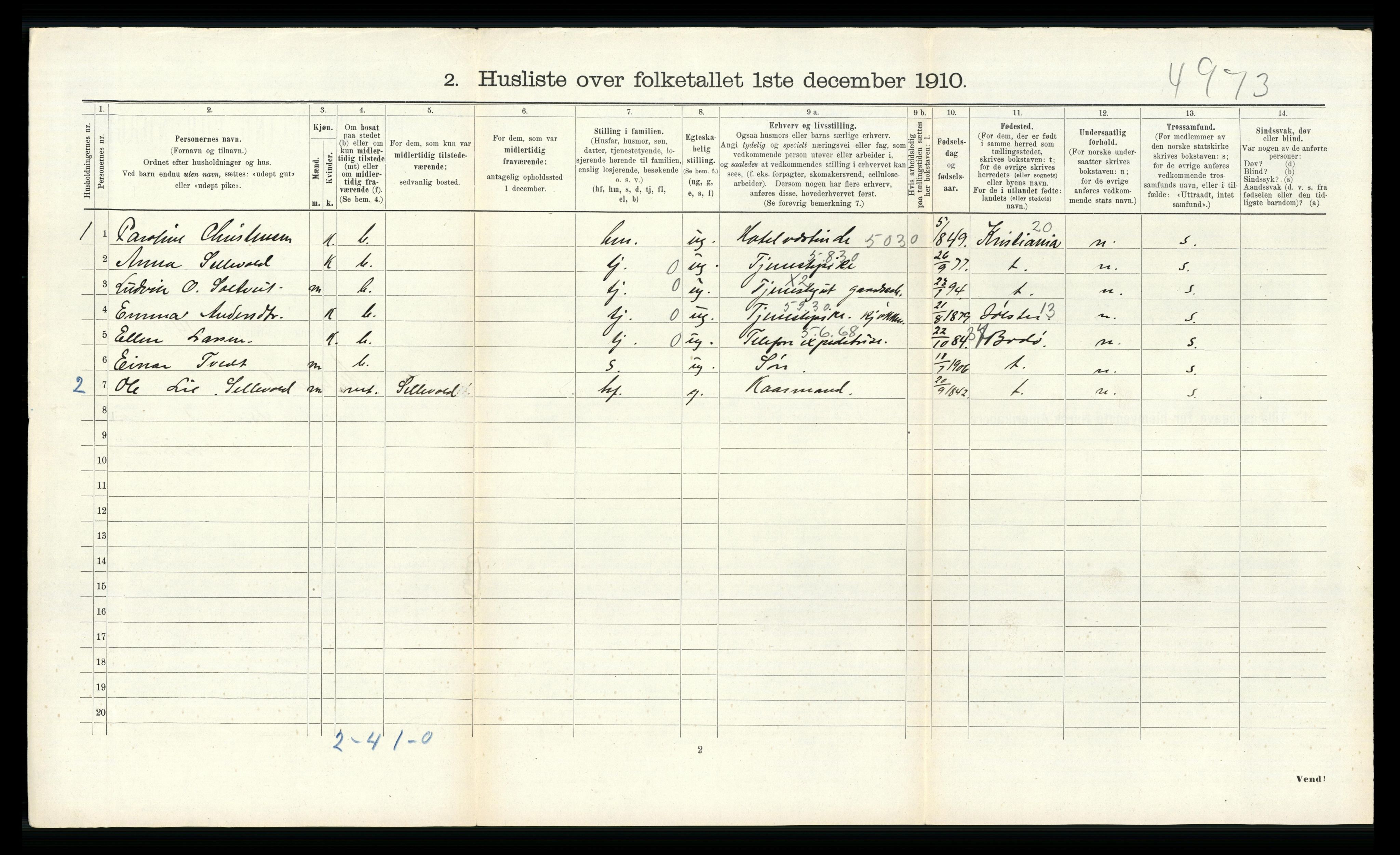 RA, 1910 census for Alversund, 1910, p. 597