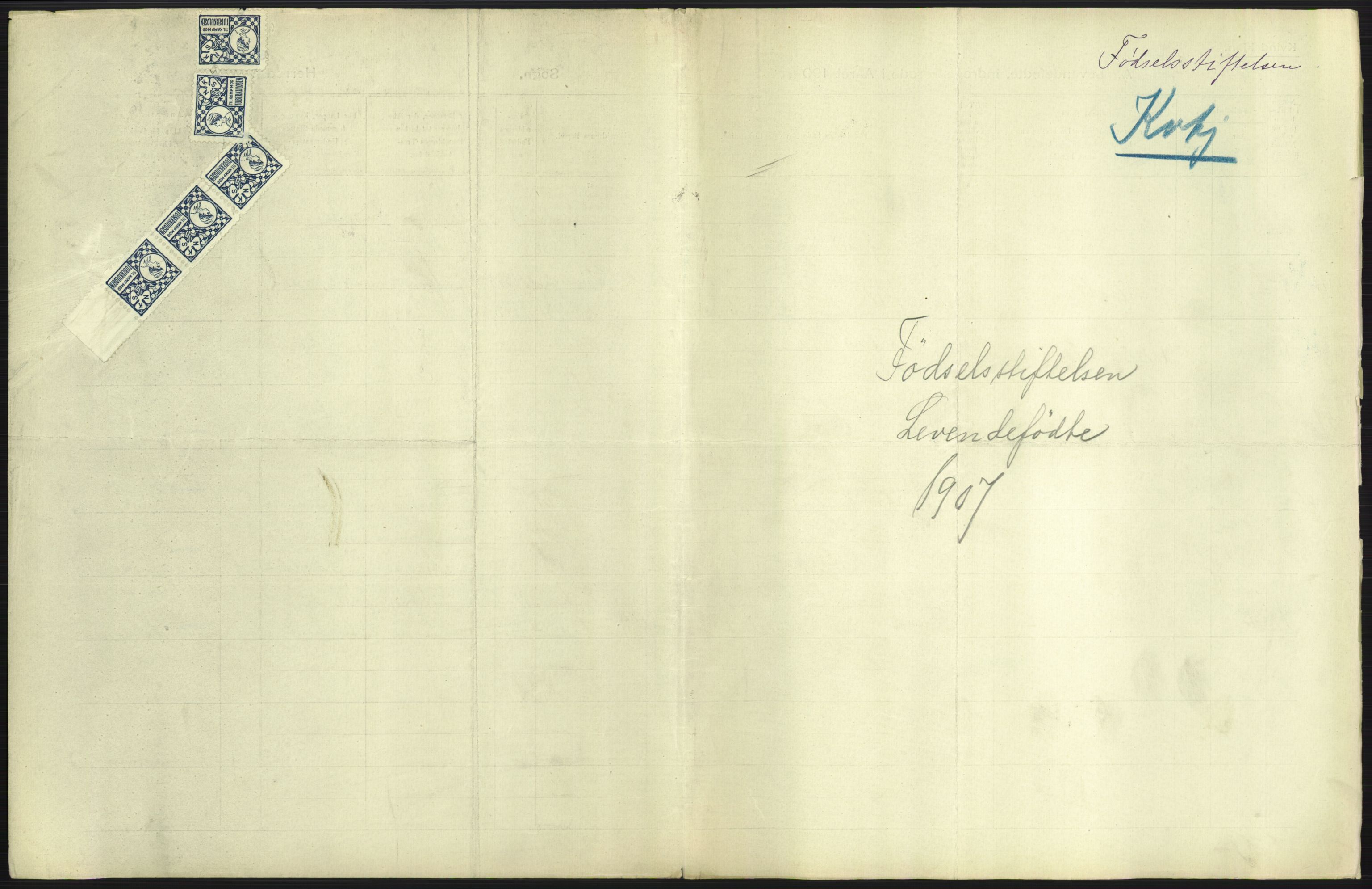 Statistisk sentralbyrå, Sosiodemografiske emner, Befolkning, AV/RA-S-2228/D/Df/Dfa/Dfae/L0007: Kristiania: Levendefødte menn og kvinner., 1907, p. 275