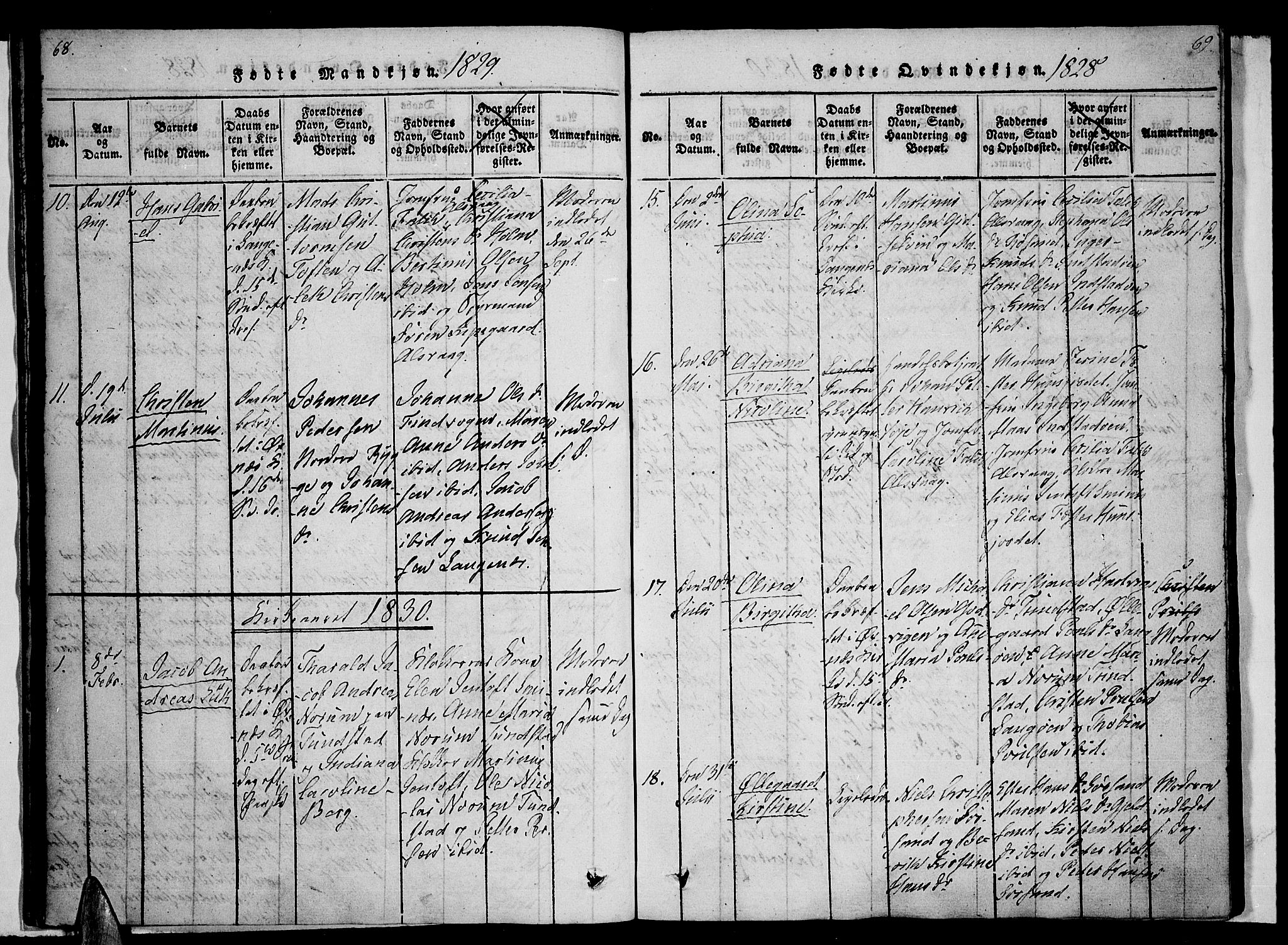 Ministerialprotokoller, klokkerbøker og fødselsregistre - Nordland, AV/SAT-A-1459/893/L1331: Parish register (official) no. 893A04, 1820-1840, p. 68-69