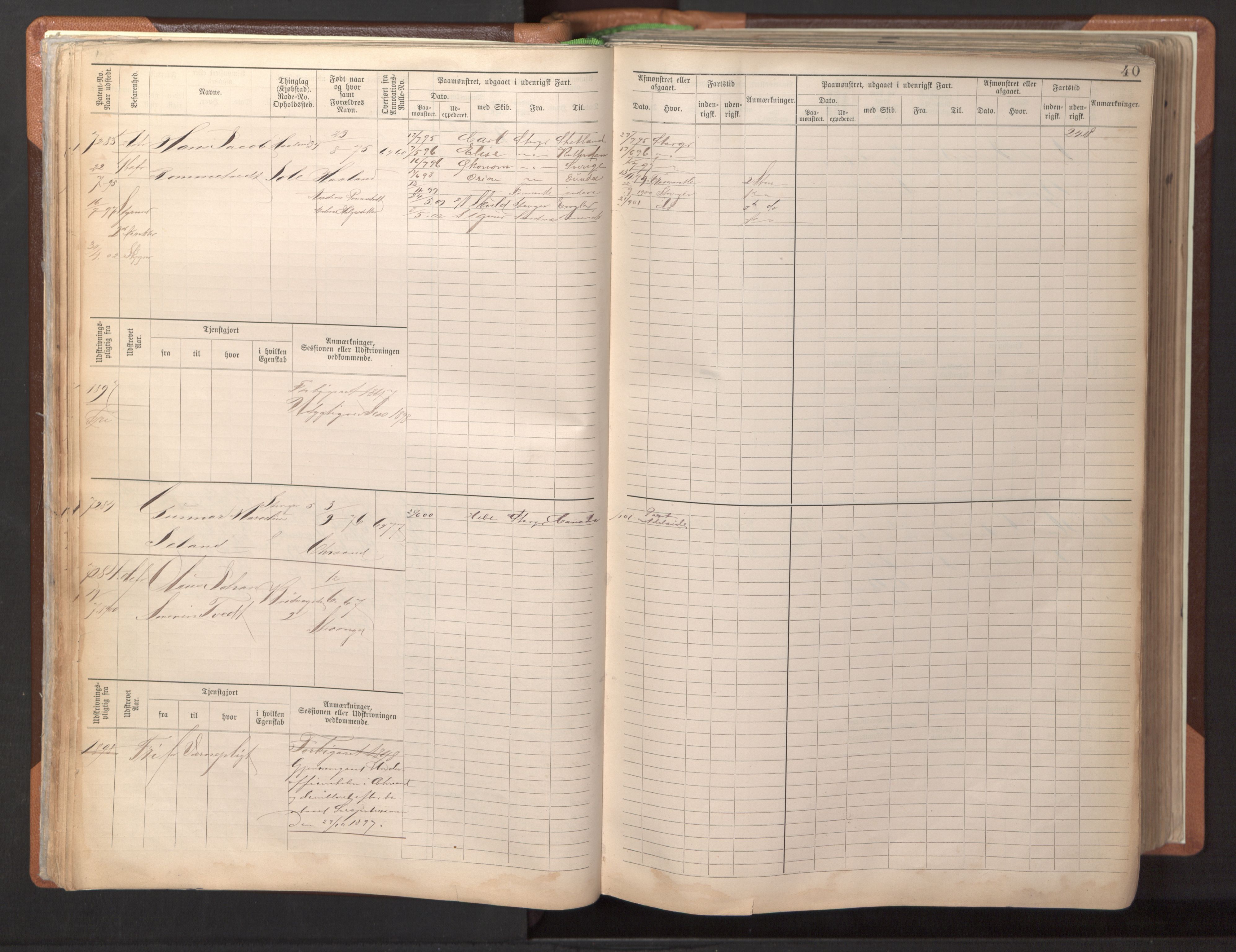 Stavanger sjømannskontor, SAST/A-102006/F/Fb/Fbb/L0022: Sjøfartshovedrulle patnentnr. 7205-8160 (dublett), 1894, p. 44