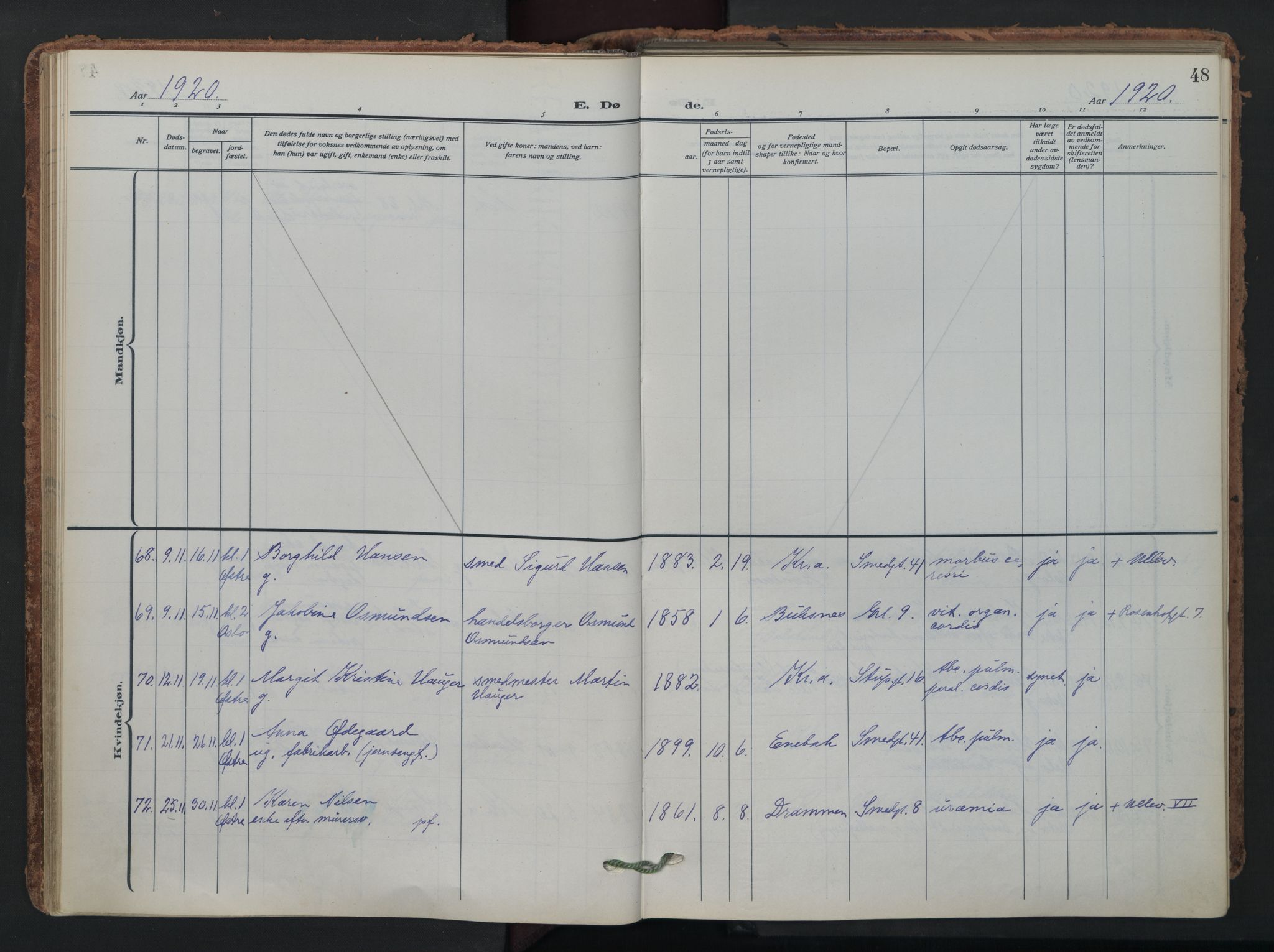 Grønland prestekontor Kirkebøker, SAO/A-10848/F/Fa/L0019: Parish register (official) no. 19, 1918-1938, p. 48